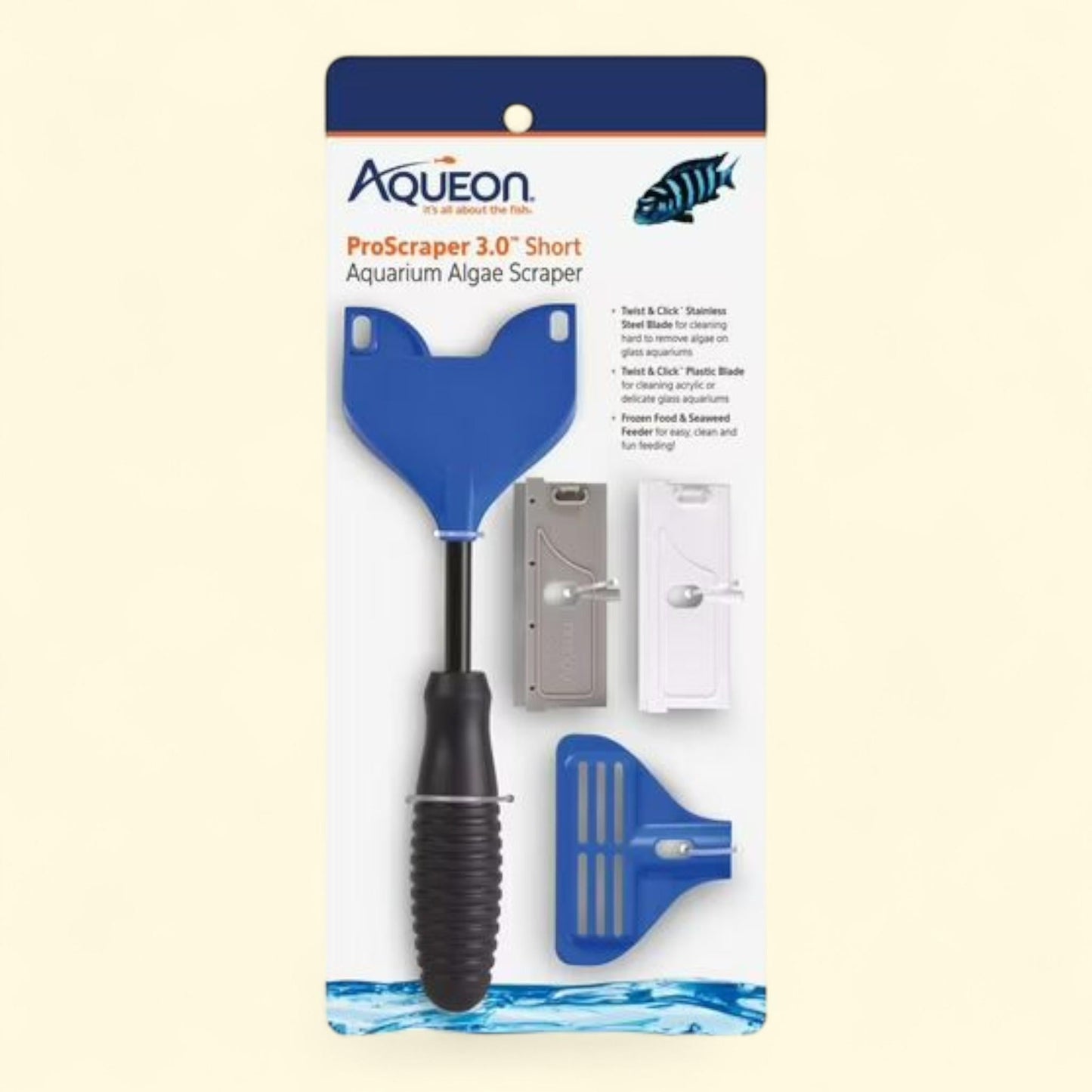 Grattoir à algues pour aquarium Aqueon ProScraper 3.0 (modèle court), 1 unité