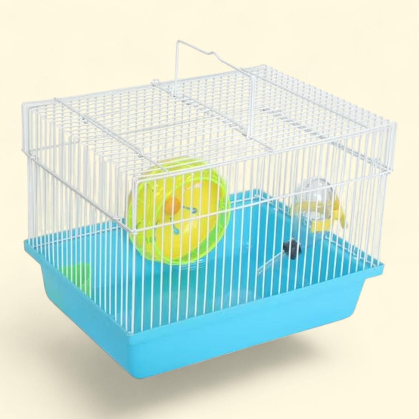 YML Dwarf Hamster Cage, Single Story, Small Wheel/Dish, Water Bottle, Plastic Base