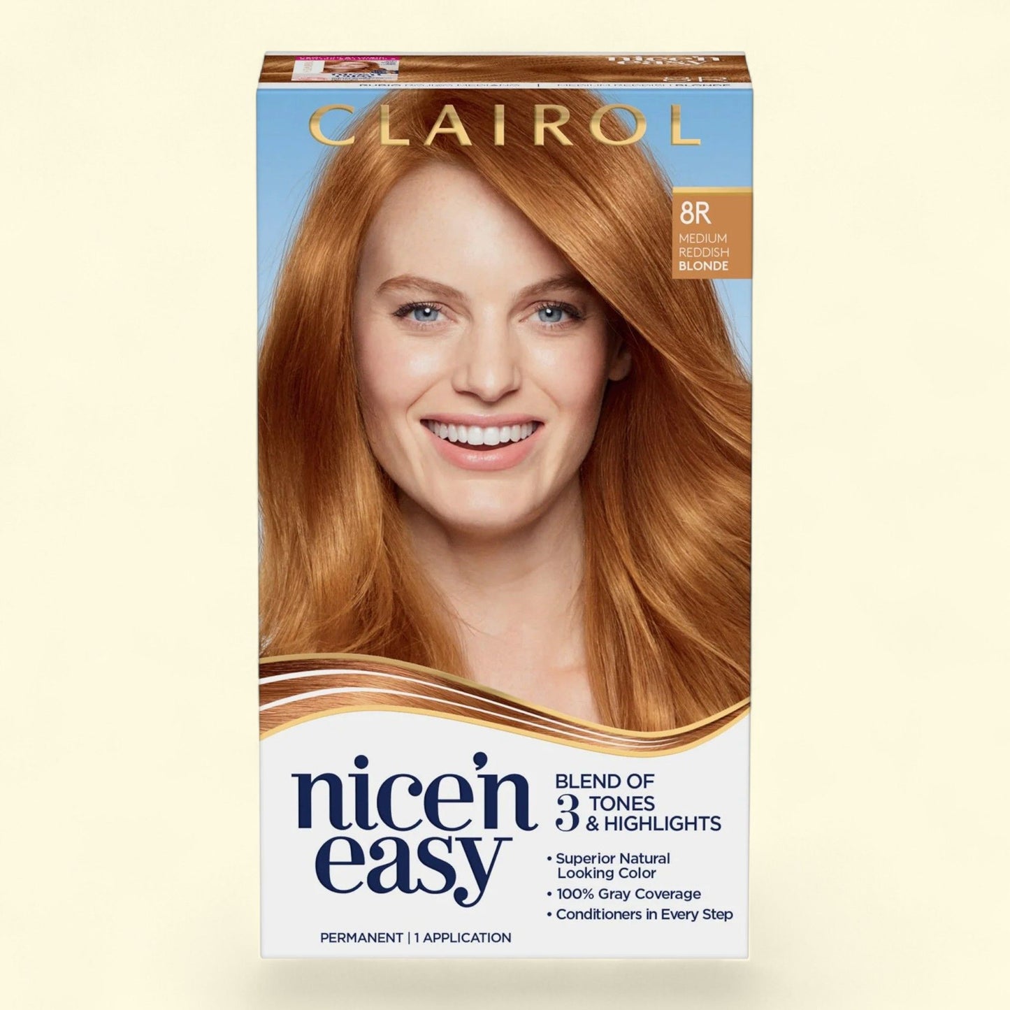 Clairol Nice'n Easy, 8R Medium Reddish Blonde, 1 Application, 1 pk