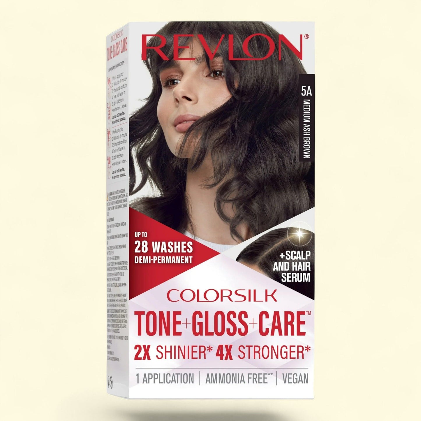 Revlon ColorSilk Hair Color, 5A Medium Ash Brown, 4.5 fl oz