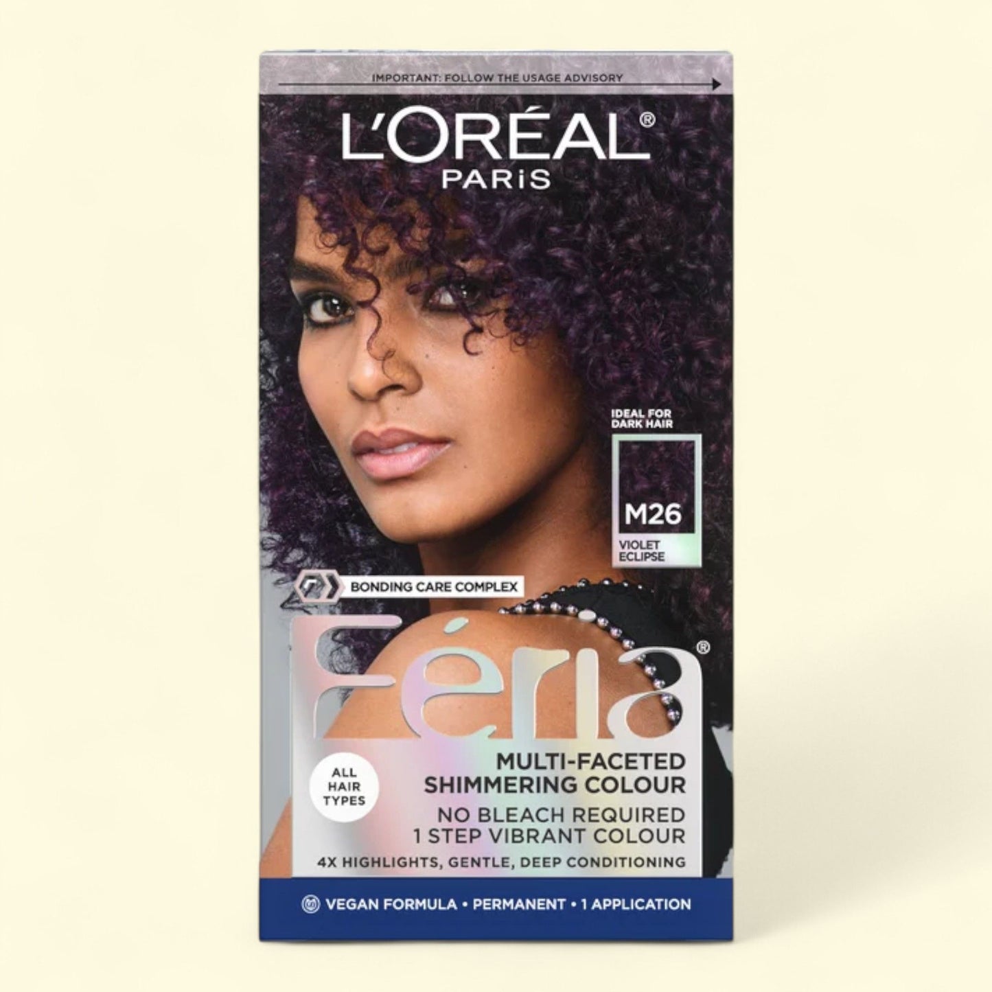 L'Oreal Paris Feria Hair Color, M26 Violet Eclipse, 1 Kit
