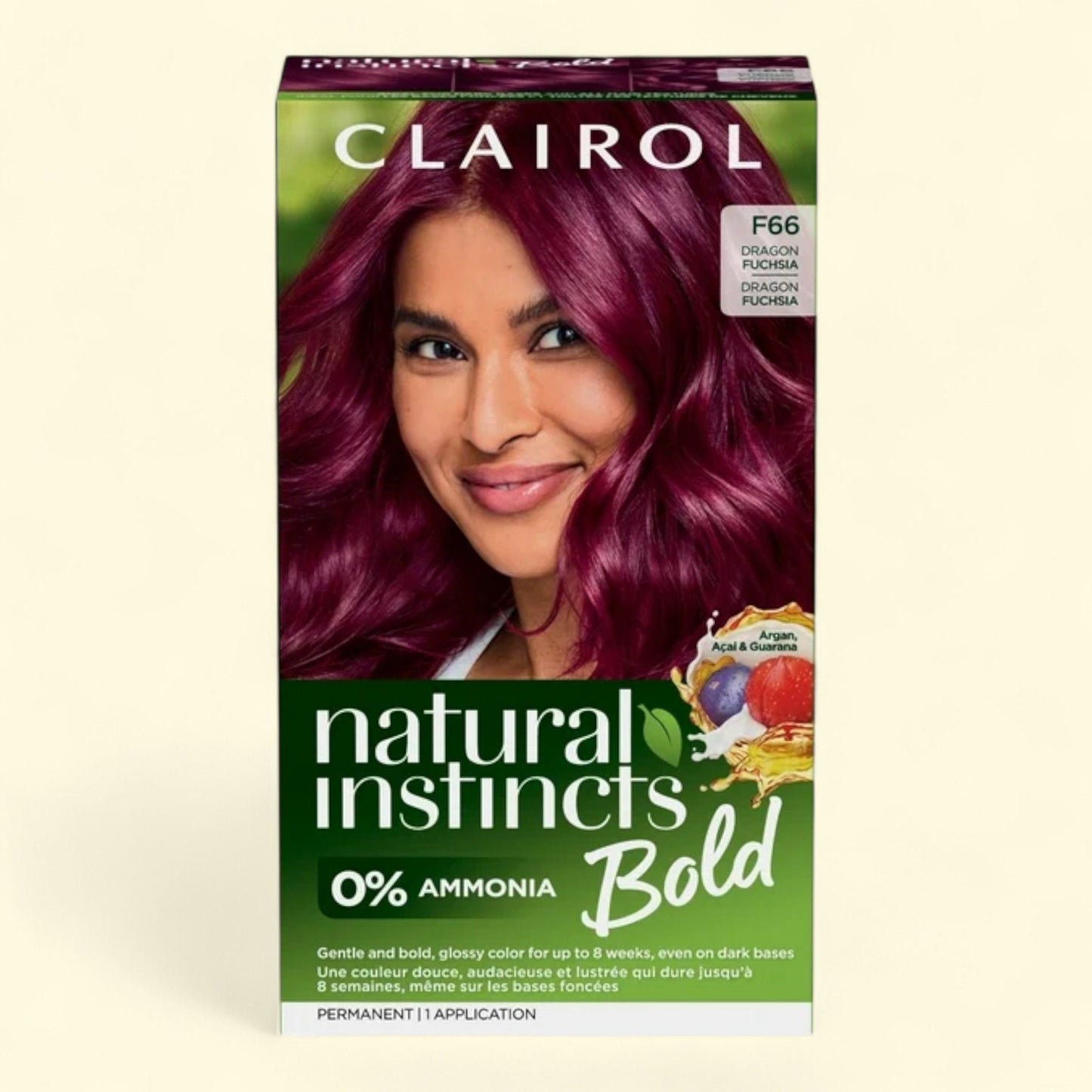 Clairol Natural Instincts Bold Hair Dye, F66 Dragon Fuchsia, 1 Application, 1 pk