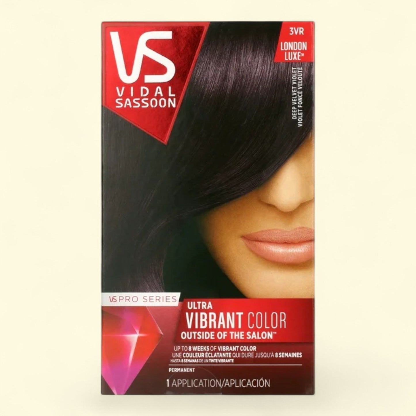 Vidal Sassoon Pro Series Permanent Hair Color Dye, 3RV Magnetic Mahogany, 1 Kit