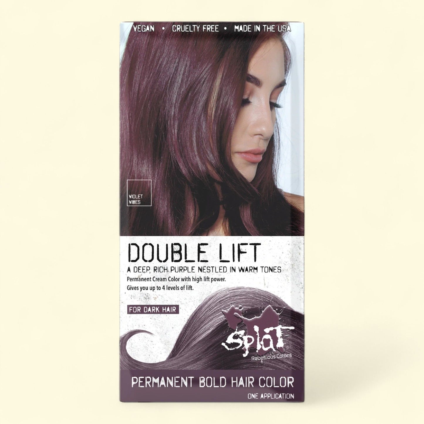 Splat Double Lift Permanent Hair Color, Violet Vibes, 1 Application, 1 Pack