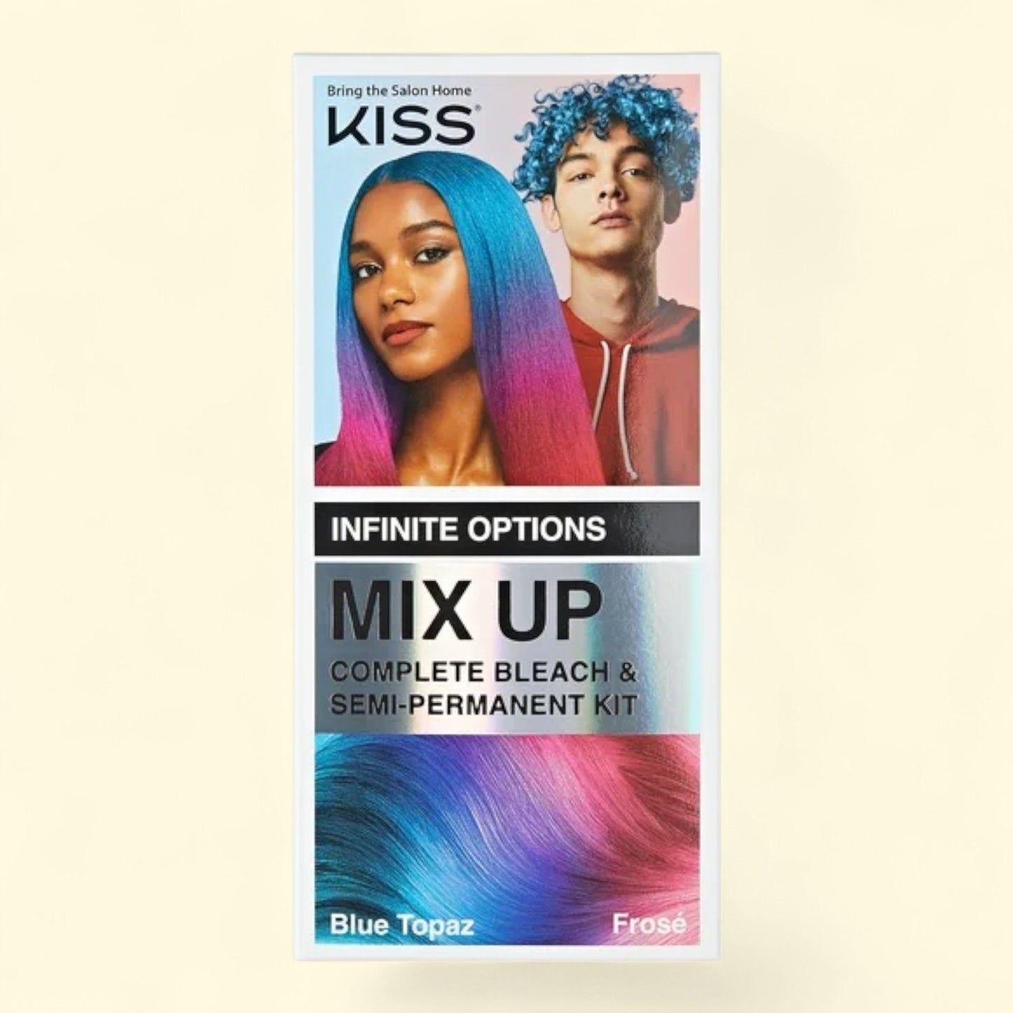 KISS Mix Up Bleach & Semi-Permanent Hair Color Kit, Frose & Blue Topaz, 1 Pack