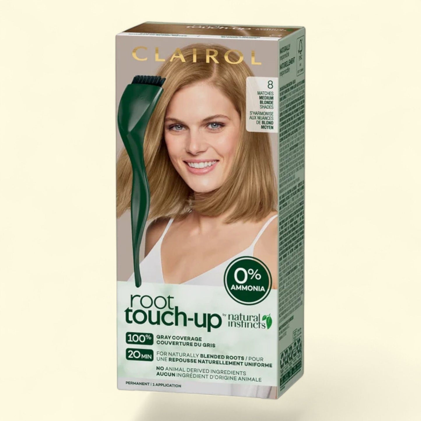 Clairol Natural Instincts Demi-Permanent Hair Color Creme, 8 Medium Blonde, 1 Application, 1 pk