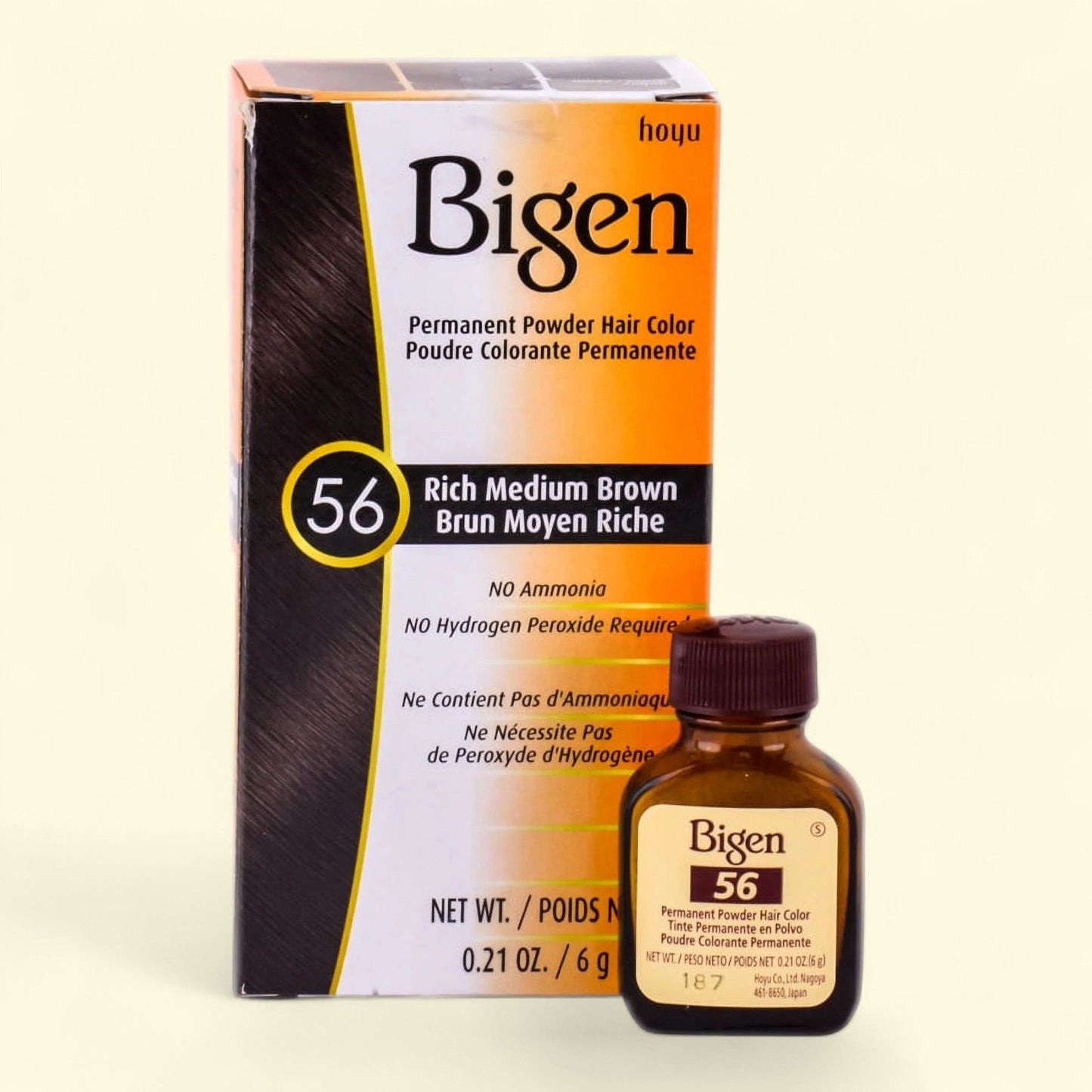 Bigen Permanent Powder Haircolor, Rich Medium Brown #56, Female,.21 oz