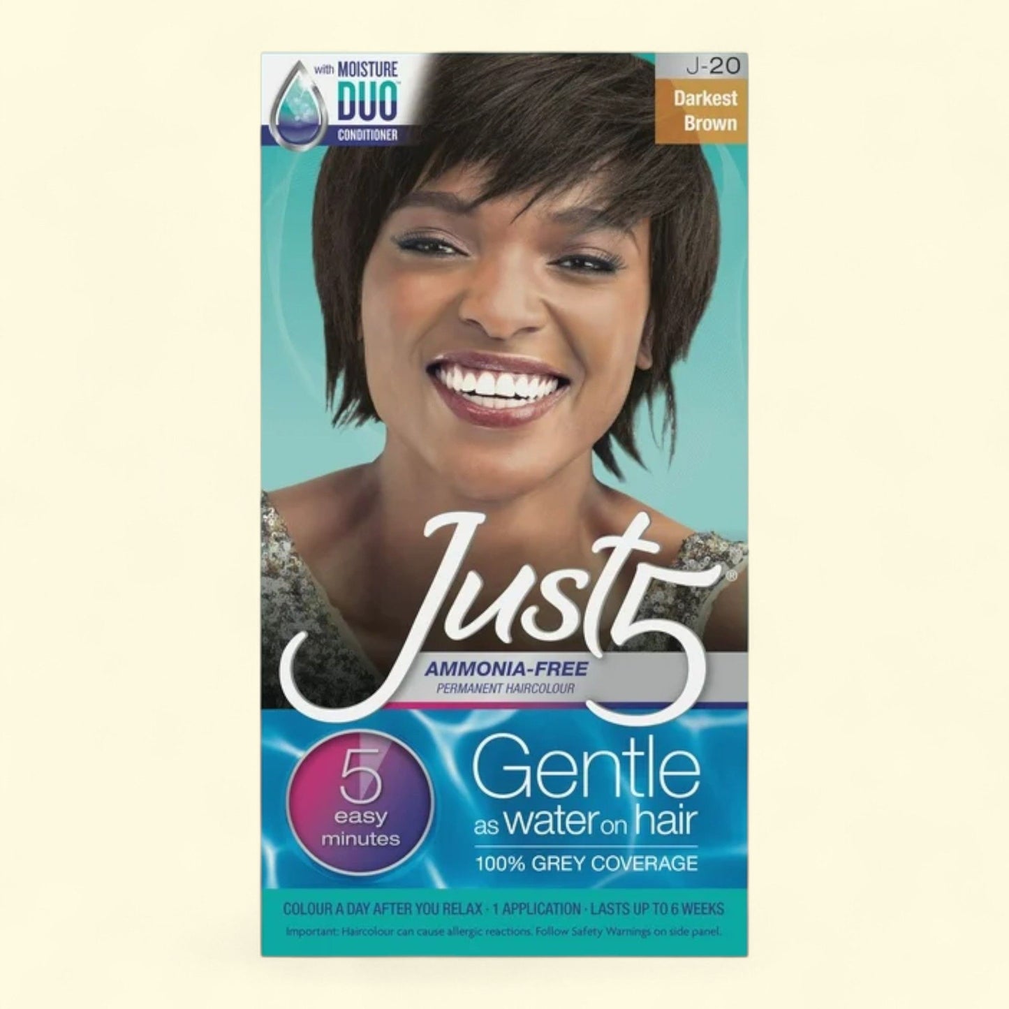 Just 5 Permanent Hair Color, Shade J-20 Darkest Brown, 1 Pack