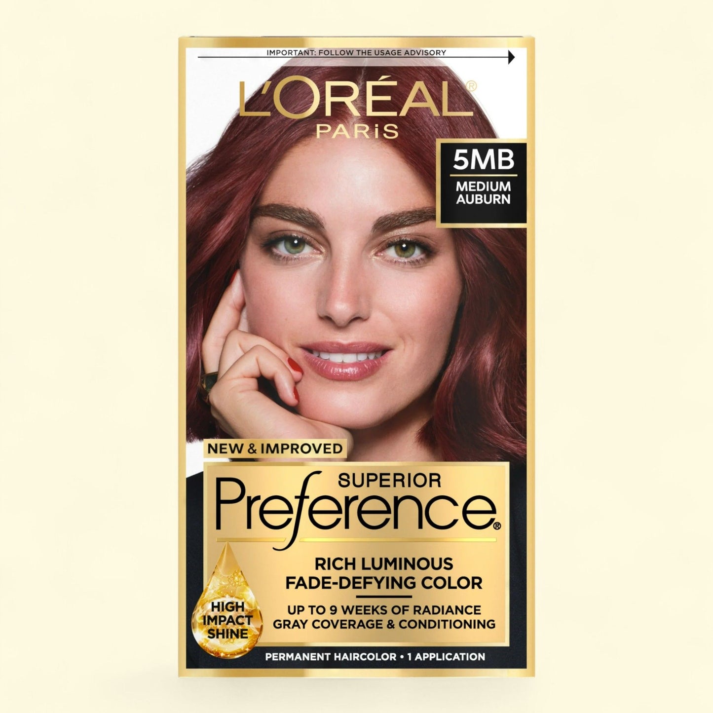 L'Oreal Paris Superior Preference Hair Color, 5MB Medium Auburn, 1 kit