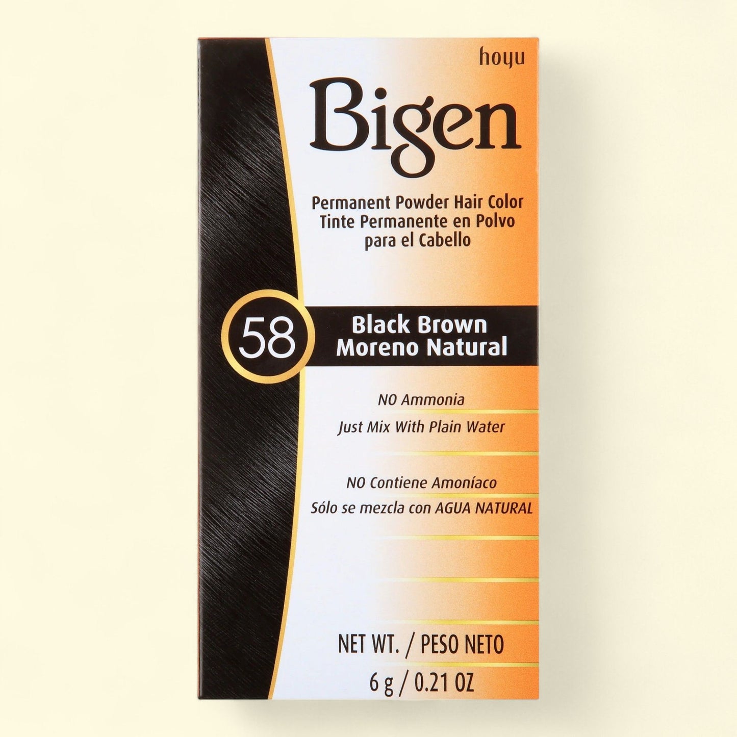 Bigen Permanent Powder Hair Color 58 Black Brown, .21 oz