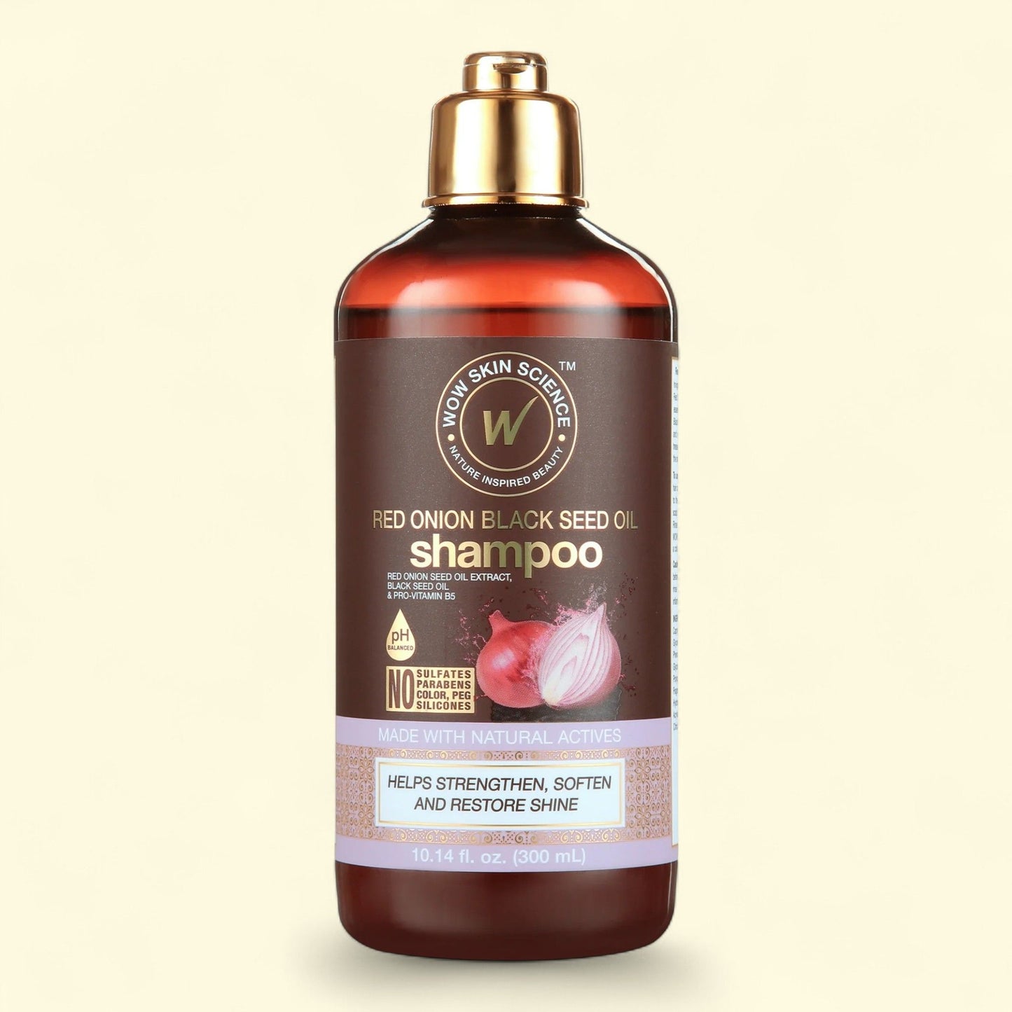 Shampooing à l'huile de graines noires et à l'oignon rouge WOW Skin Science, 300 ml