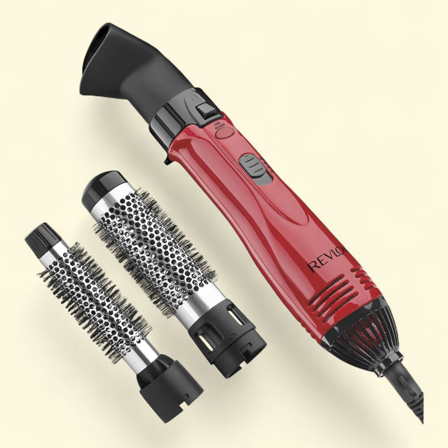 Revlon Hot Air Styling Kit, 1200W Ionic, 1" and 1-1/2", Red ,4-in-1 set