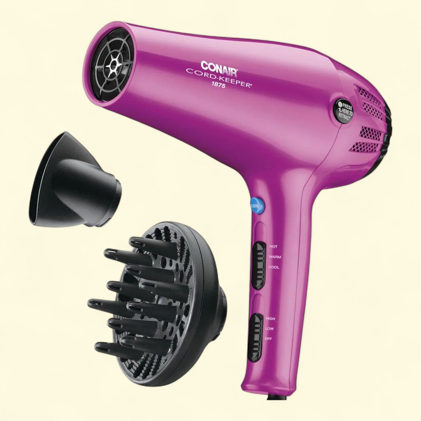 Conair Hair Dryer, 1875 Watt, Ionic Conditioning, Pink(Single Unit)