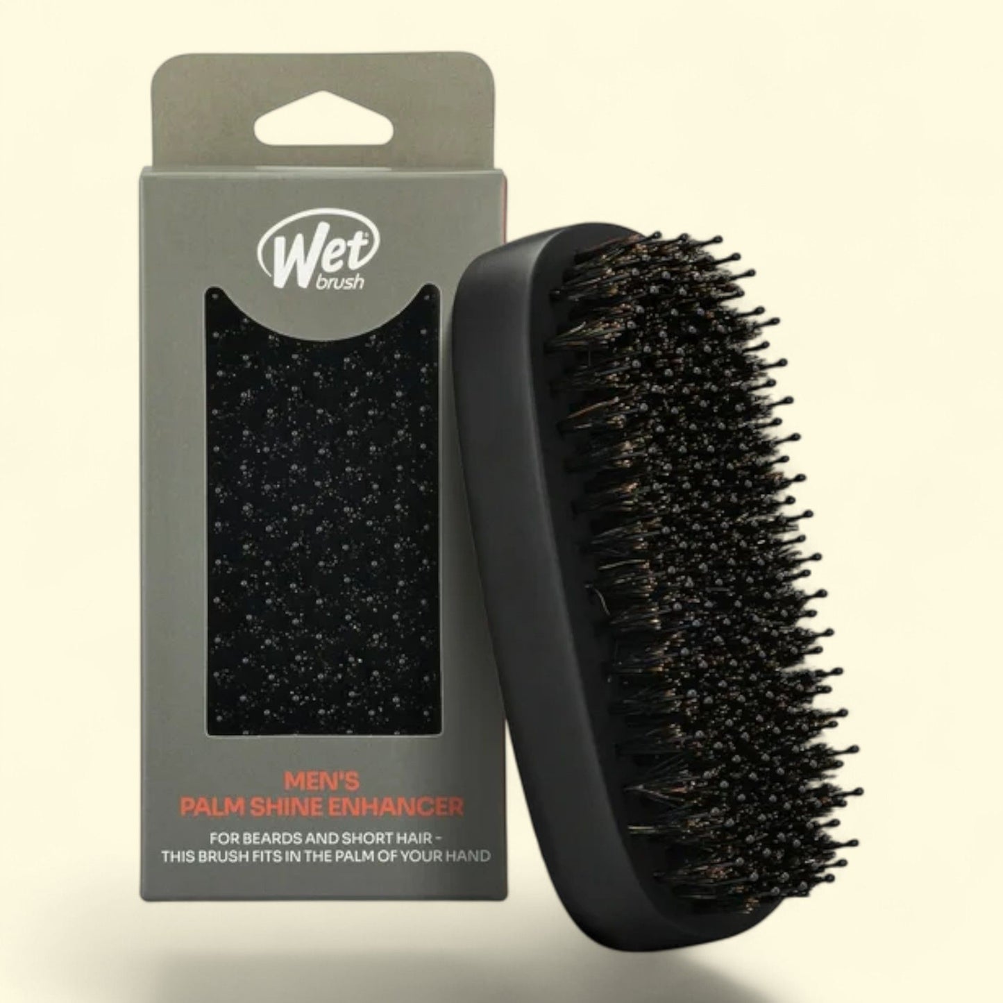 Wet Brush Men's Palm Shine Enhancer, Short Hair and Beards - Black, 1CT