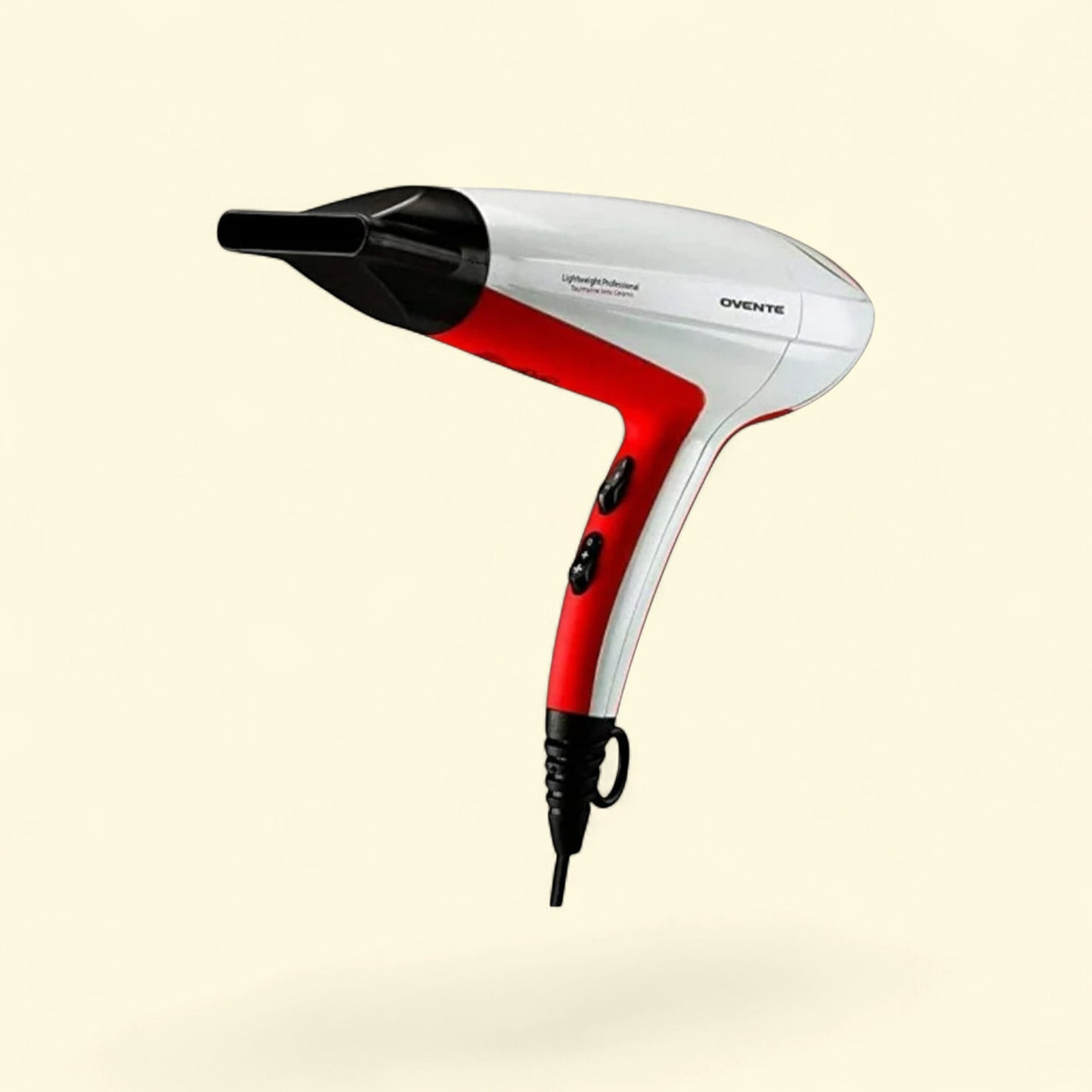OVENTE Lightweight Hair Dryer, 1875 Watt, White & Red, Ionic & Tour... — authentic US product shipped worldwide by Treatspree