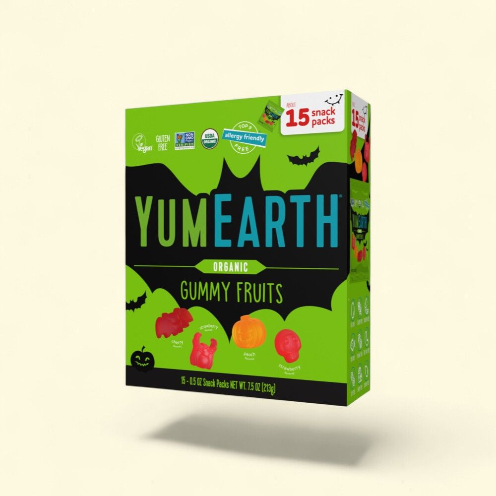 YumEarth Organic Gummy Fruits Halloween Snack Packs, 15 Count — authentic US product shipped worldwide by Treatspree