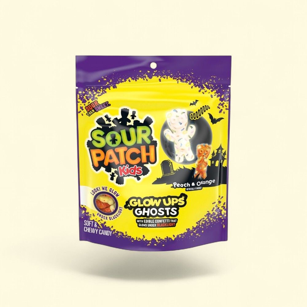 SOUR PATCH KIDS Glow Ups Ghosts Soft & Chewy Gummy Candy 8.37 oz — authentic US product shipped worldwide by Treatspree