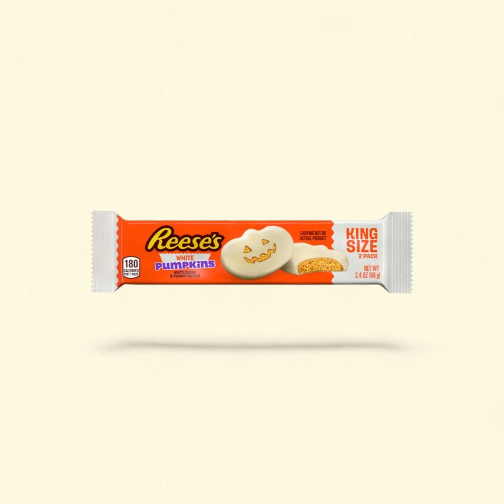 Reese's White Creme Peanut Butter Pumpkins King Size, 2.4 oz — authentic US product shipped worldwide by Treatspree