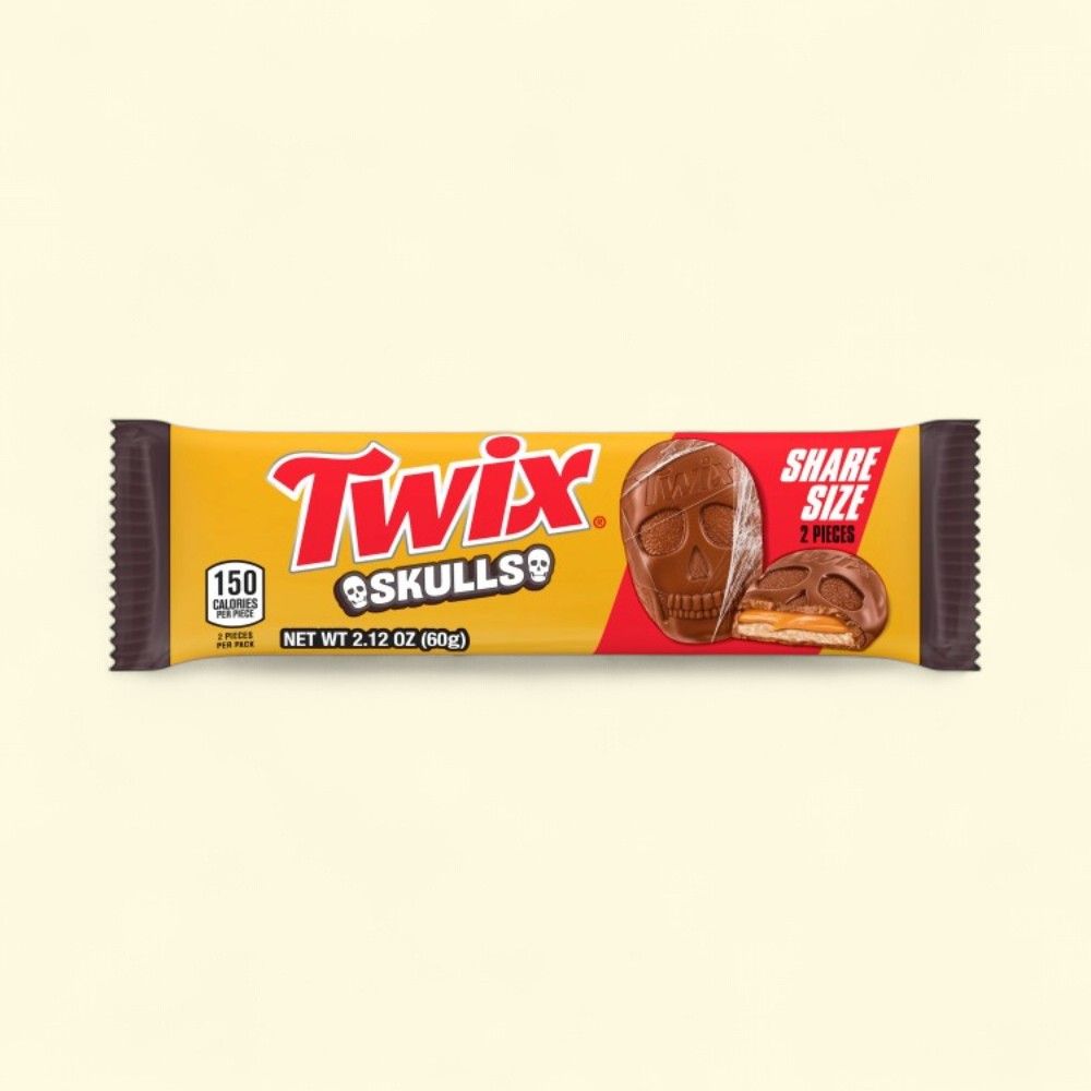 Twix Halloween Skull Candy Bar Duo - 2.12 oz — authentic US product shipped worldwide by Treatspree
