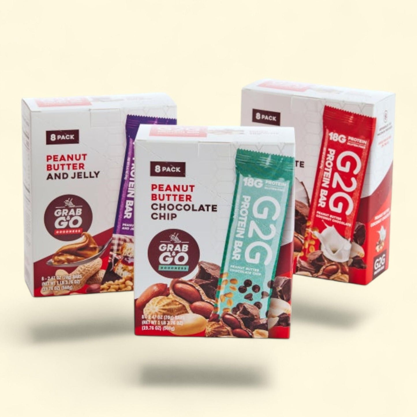 G2G Protein Bar Variety, 3-pack, 24 Bars — authentic US product shipped worldwide by Treatspree
