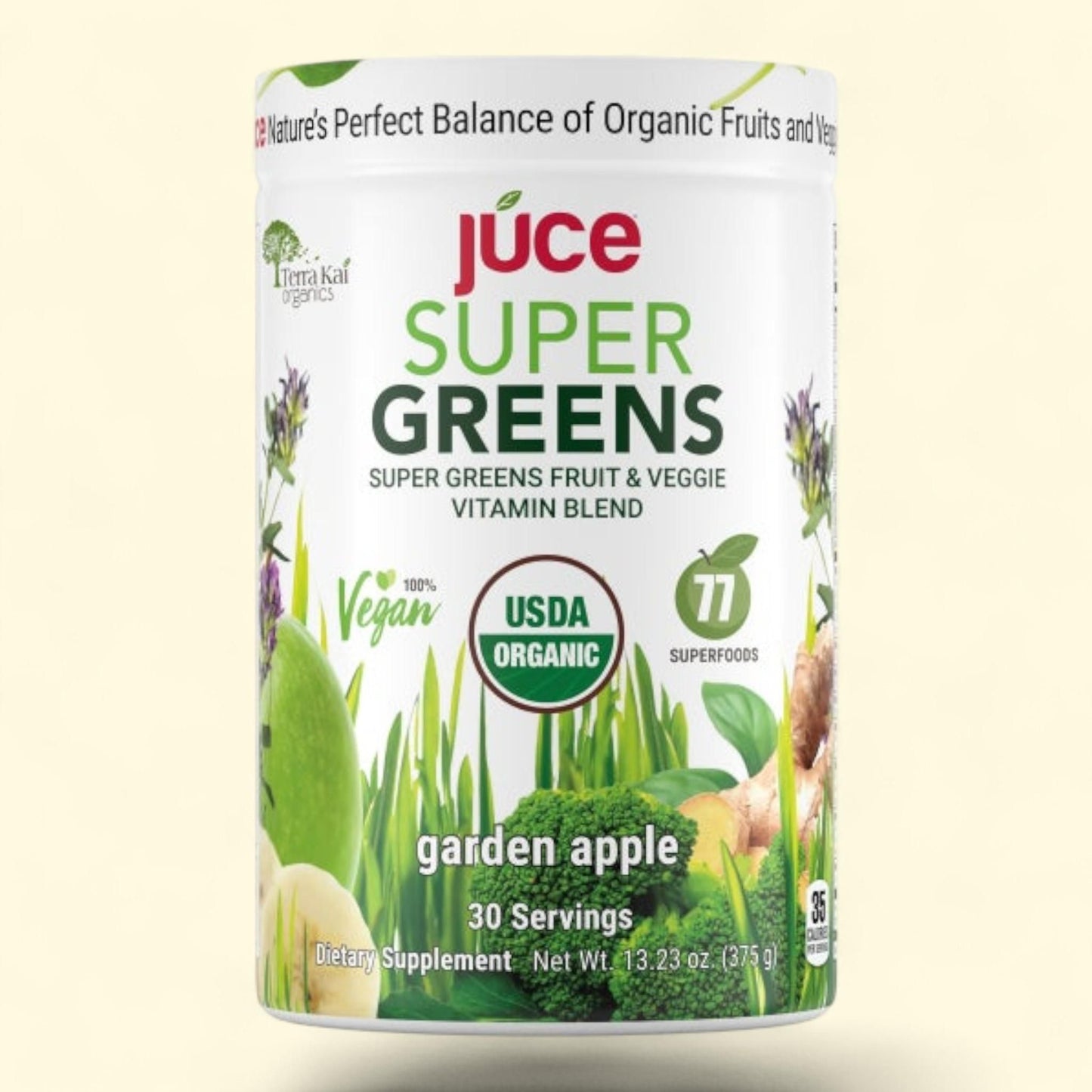 Terra Kai Juce Super Greens Fruit and Veggie Powder, 13.23 Ounces