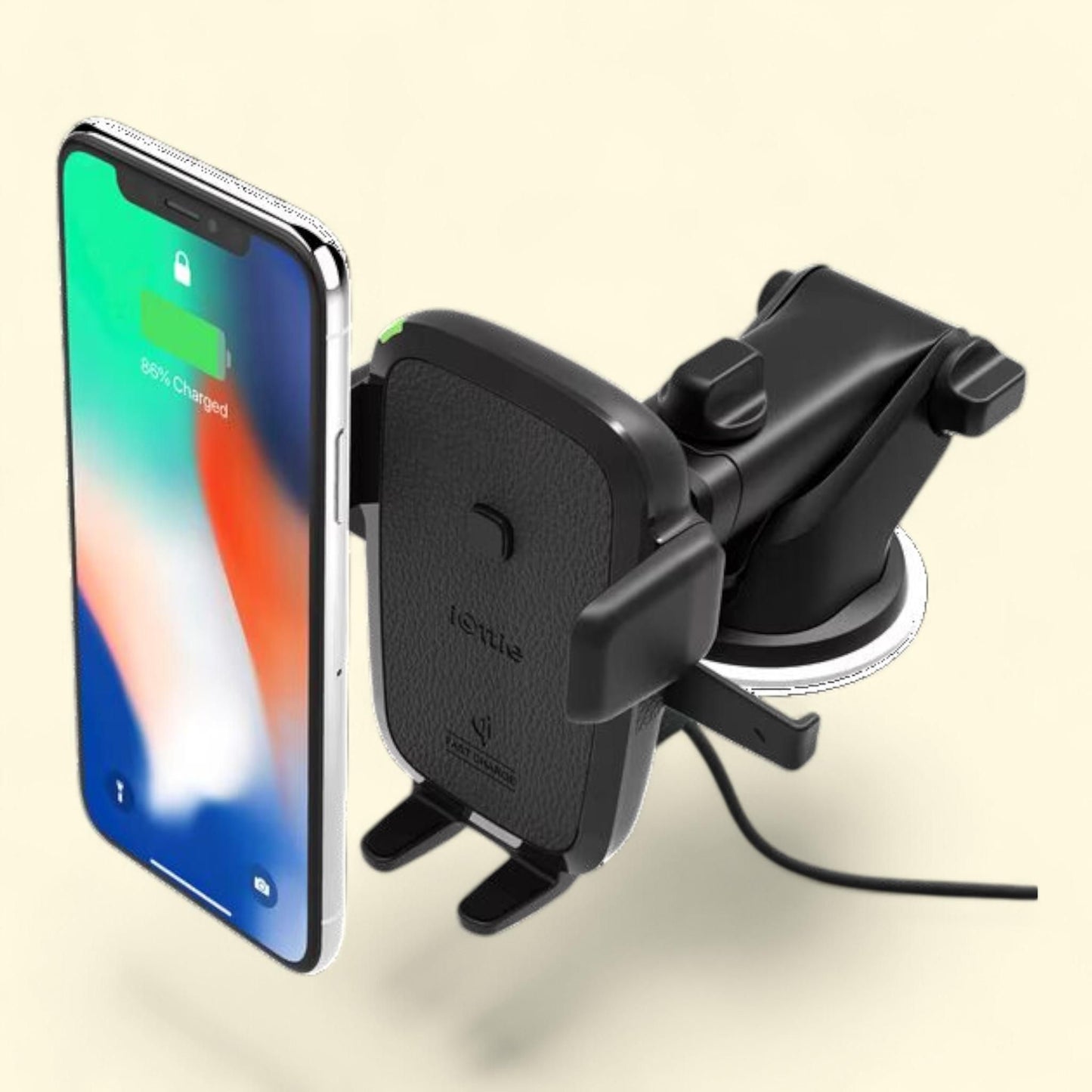 iOttie Easy One Touch Wireless Qi Certified Fast Charge Car Mount & Holder, Dash & Windshield, 1 count