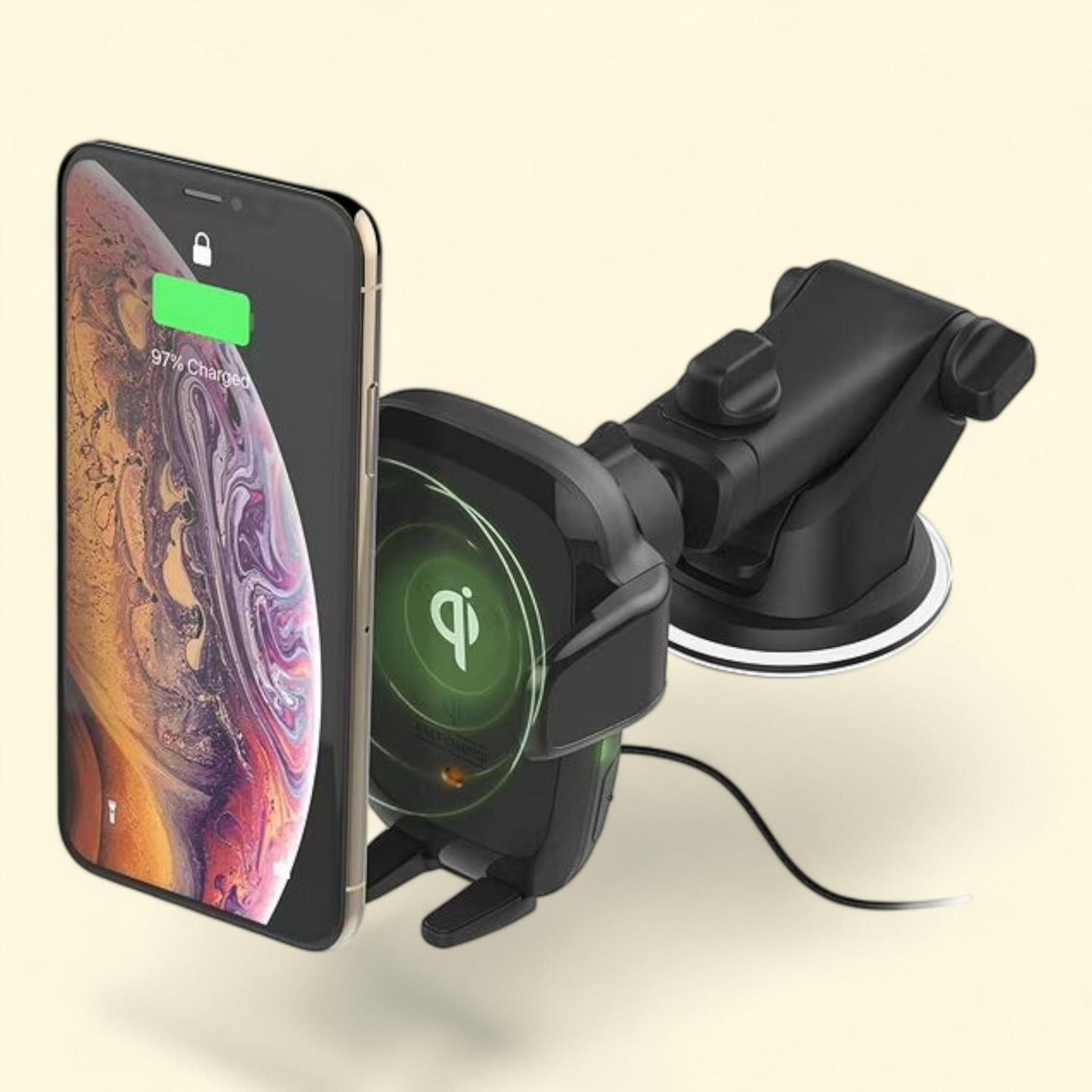 iOttie Auto Sense Wireless Charging Phone Mount, Dashboard and Windshield, Automatic Clamping Arms, 1 count