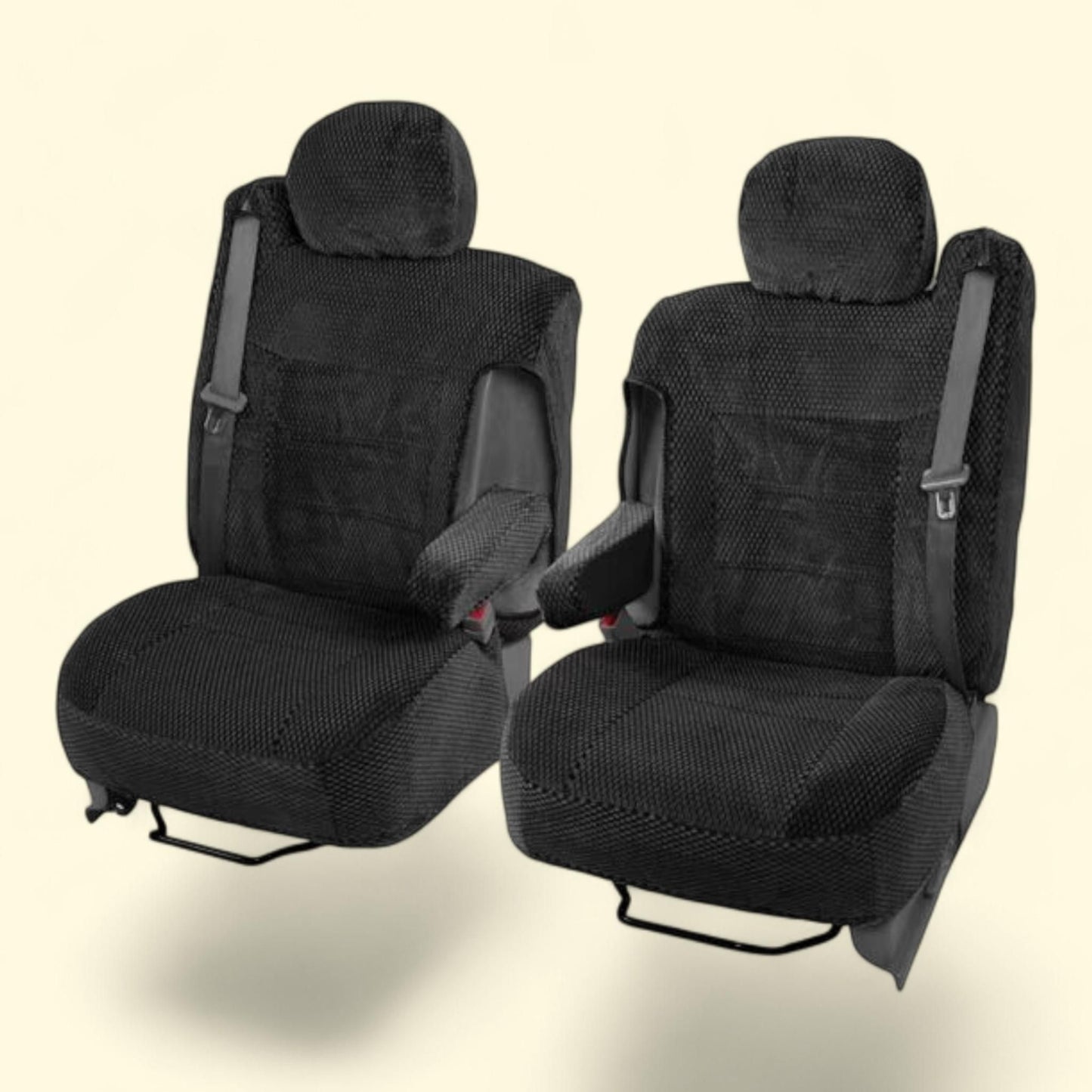 BDK Scottsdale Cloth 2-Pack Front Seat Covers, Black