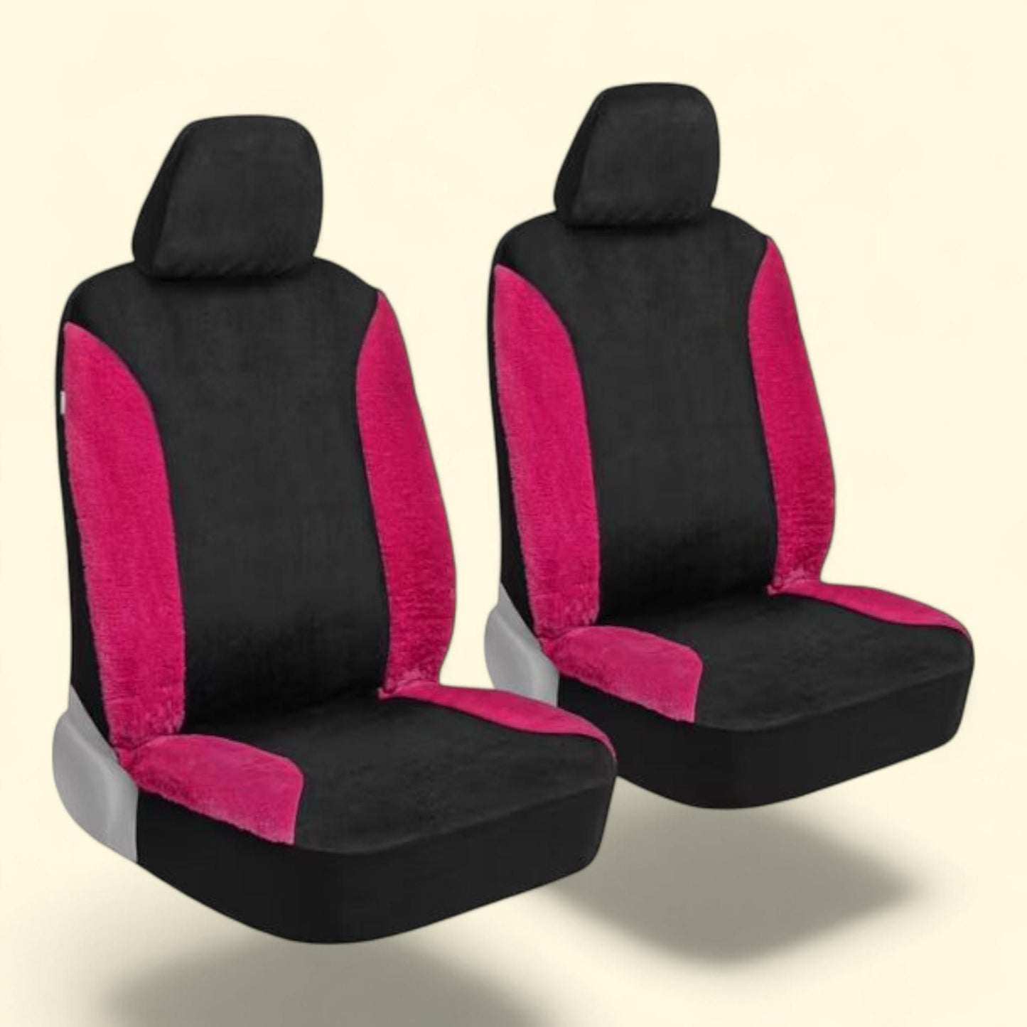 BDK Hot Pink Faux Wool Fur Seat Covers, 2 Pieces — authentic US product shipped worldwide by Treatspree