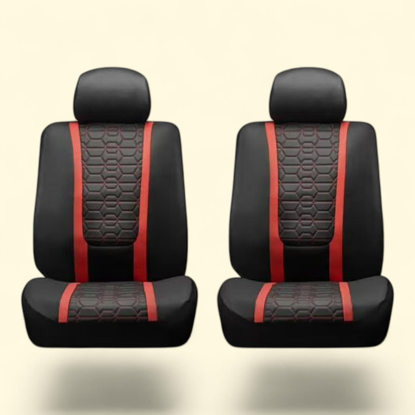 Auto Drive Racing Red Faux Leather Seat Cover, 2 Pack, Universal fit