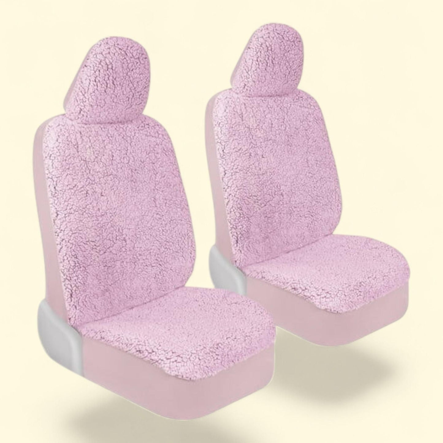Carbella Plush Sherpa Fleece Car Seat Covers, 2 Pack Pink, Seat Cover for Cars, Soft Cushioned Touch, Cute Automotive Interior Protector, Trucks Van SUV