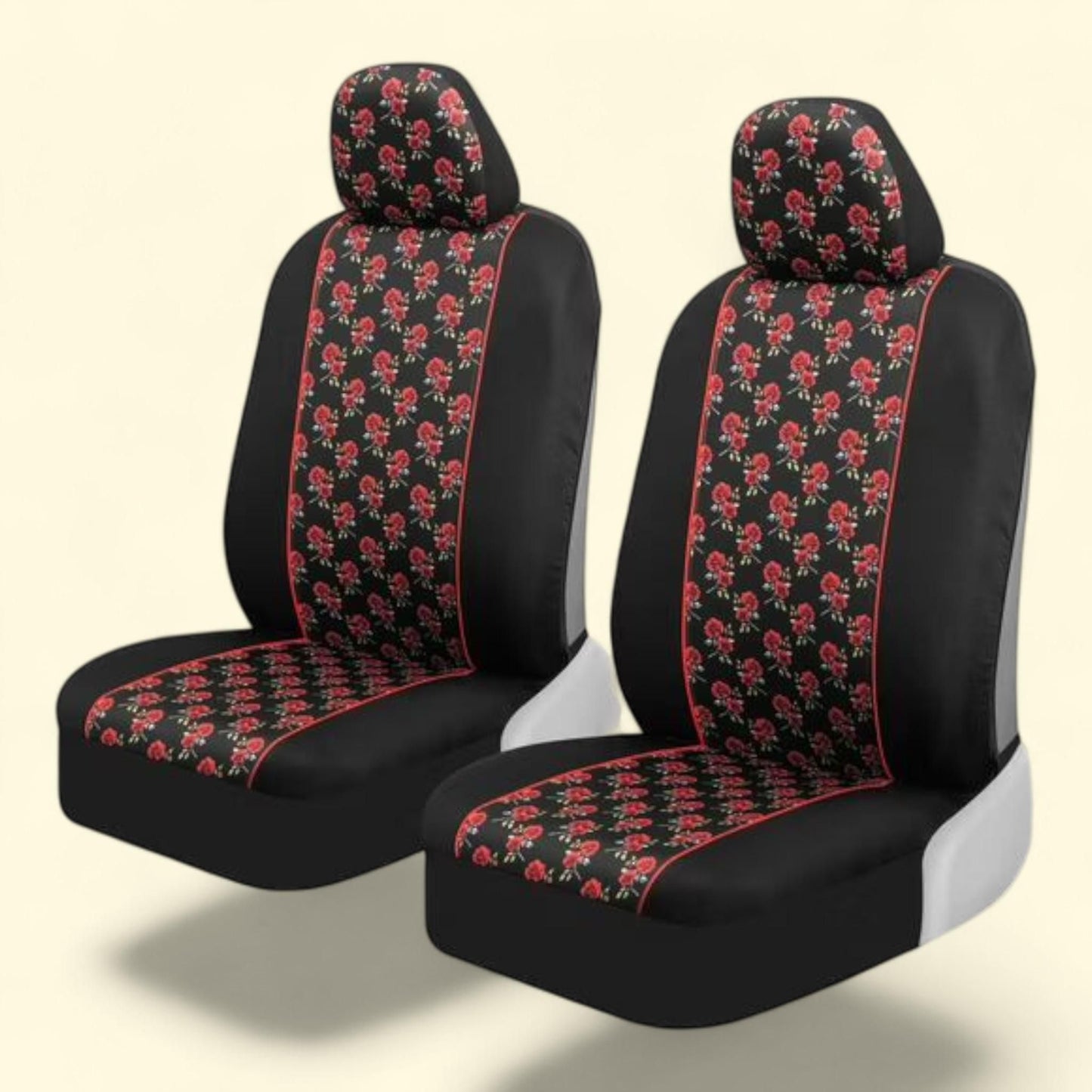 BDK Car Seat Cover, Red Rose, 2 Pack