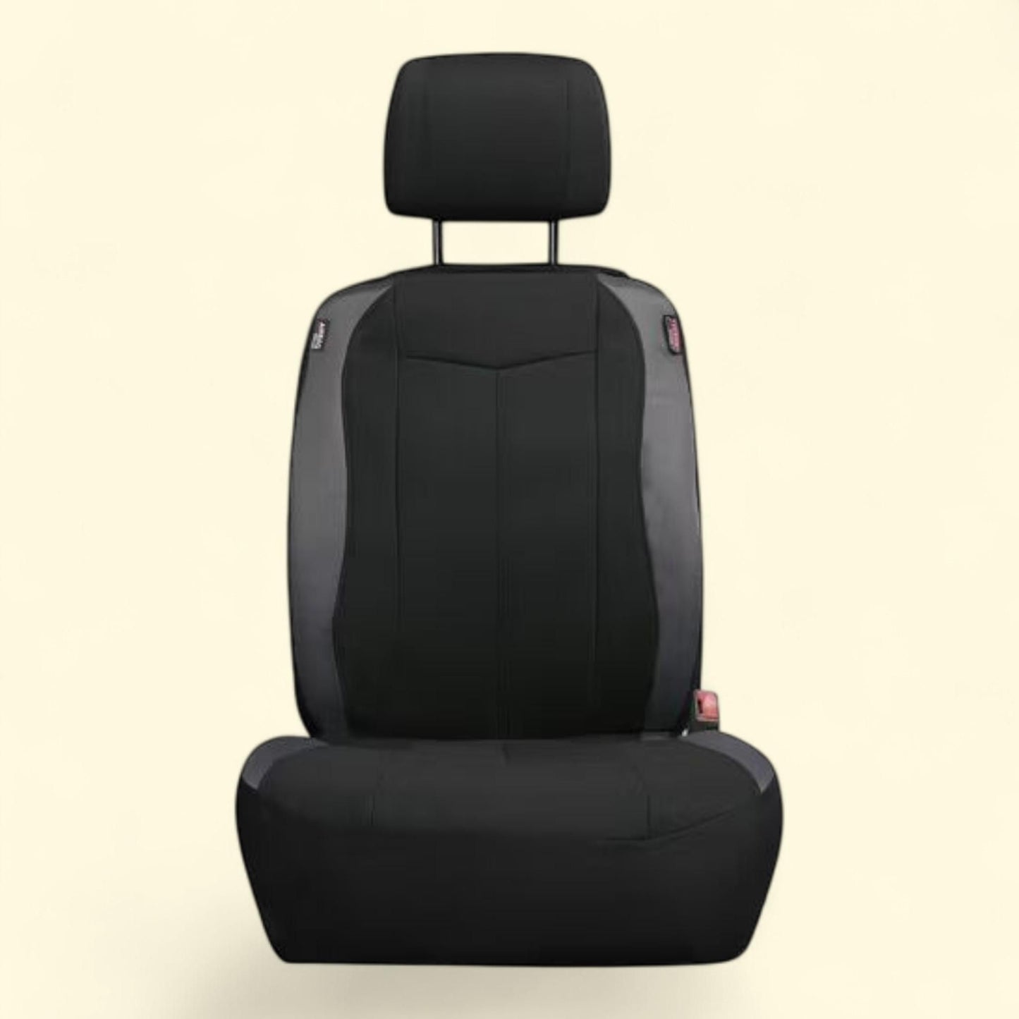 Genuine Dickies Truck Seat Covers, 2-Piece, Black-Gray Vegan Leather, 43706WDI