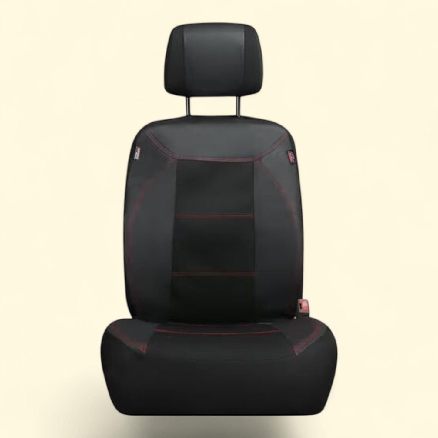 Genuine Dickies Truck Seat Covers, 2-Piece, Black-Red, Vegan Leather, Universal, 43634WDI