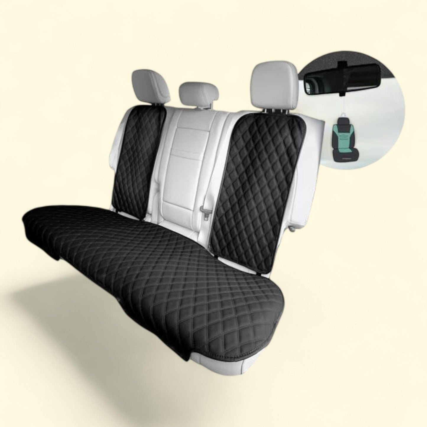 FH Group Universal Black Faux Leather Car Cushion, 1 count