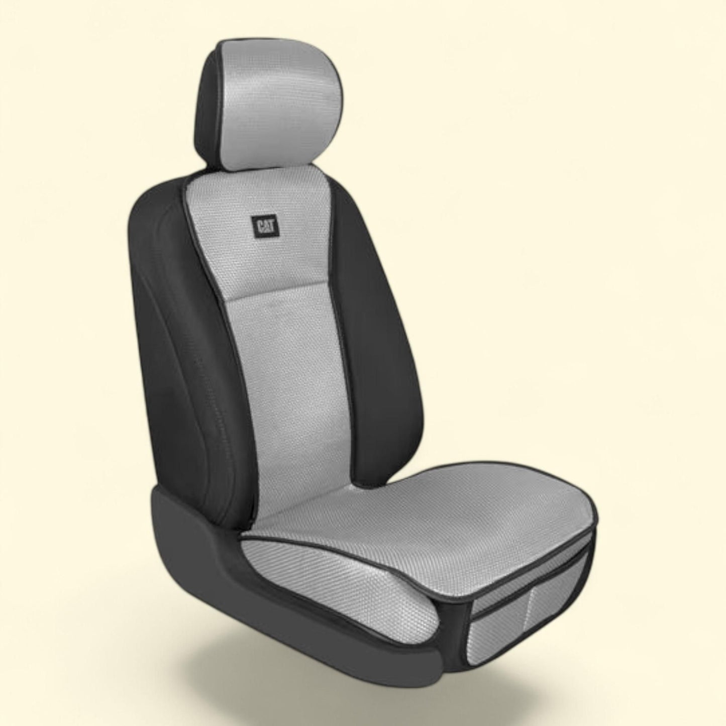 Caterpillar AeroMesh Gray Seat Covers, Universal Fit - (1) Front Truck Seat Cover, 1 count