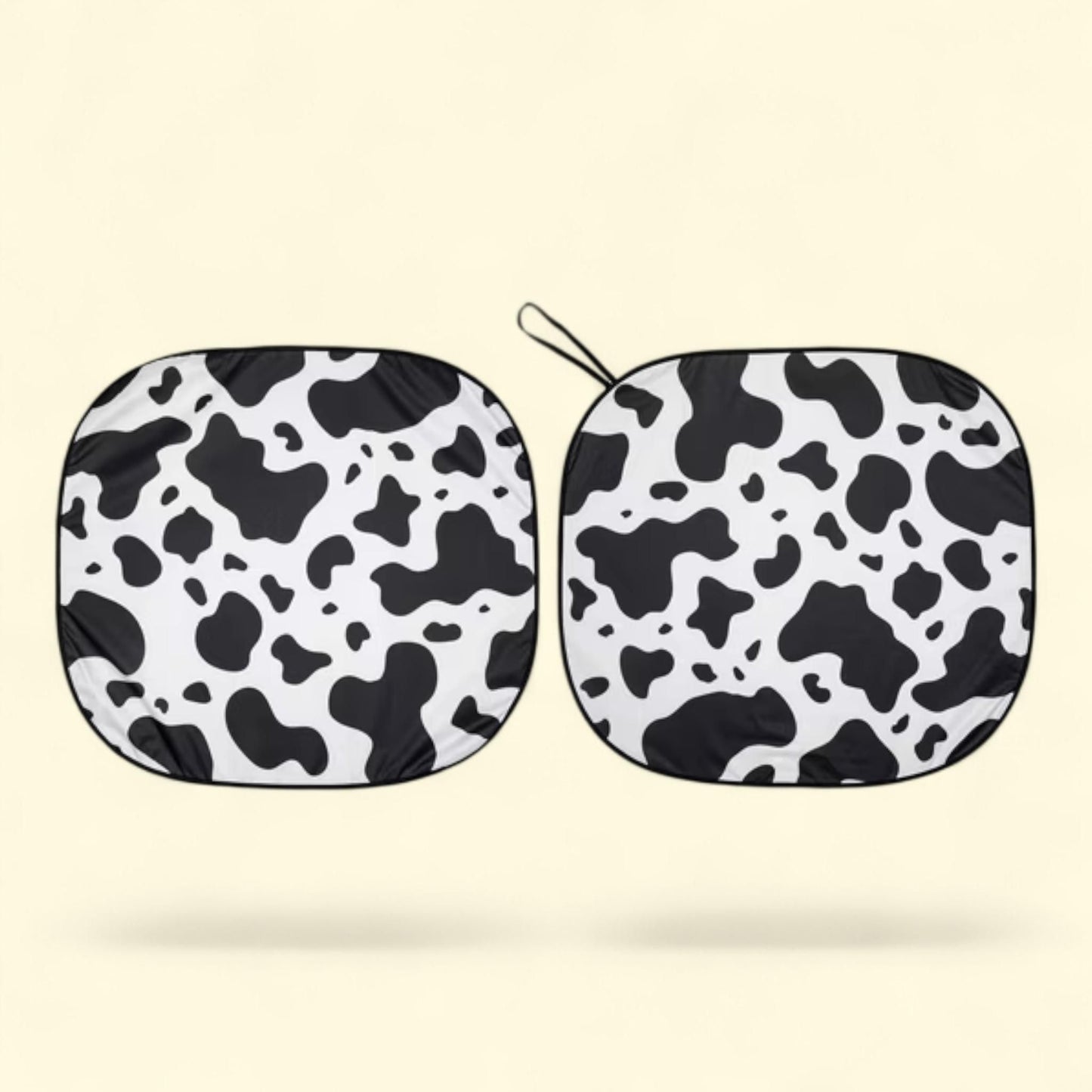 Auto Drive Sunshade, Universal Fit Cow Print Twist, 2 Counts, 28 x 31.5 inches