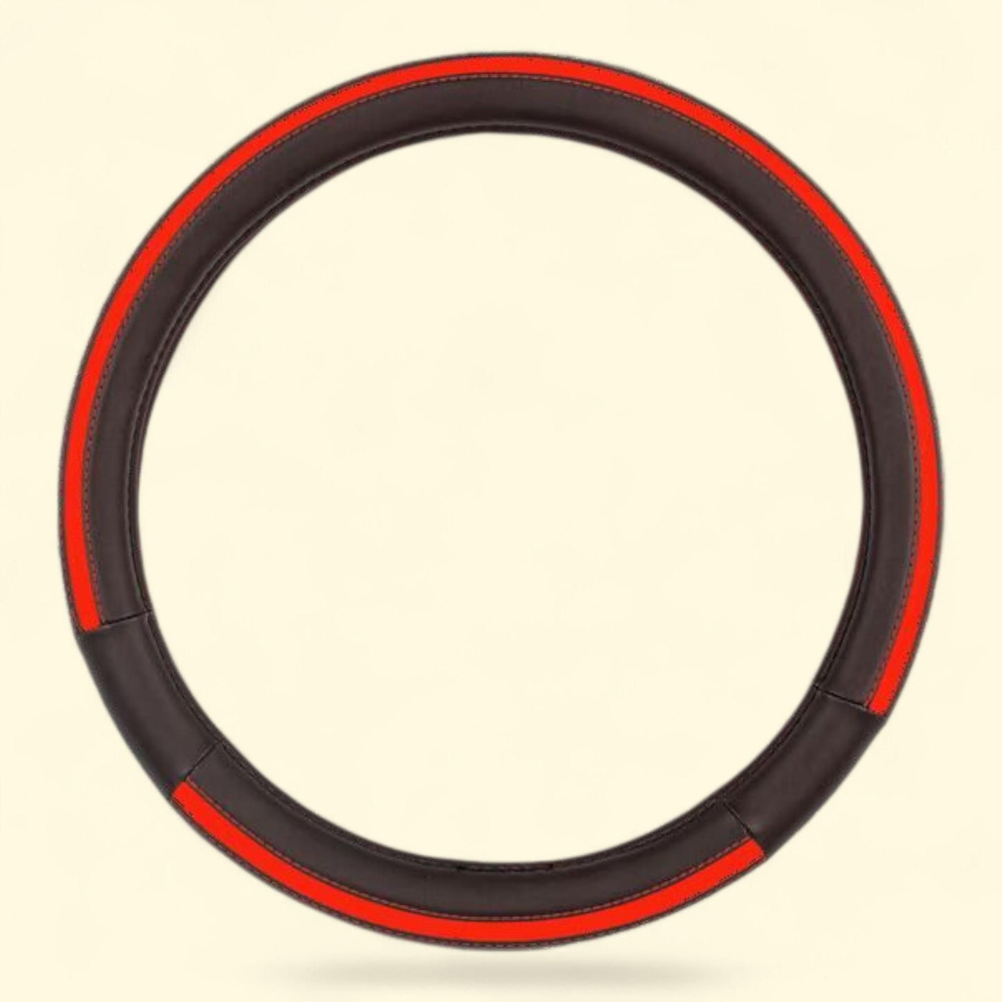 Auto Drive Car Steering Wheel Cover Leather Sports Red, Universal Fit, 23SWC230, 1 count