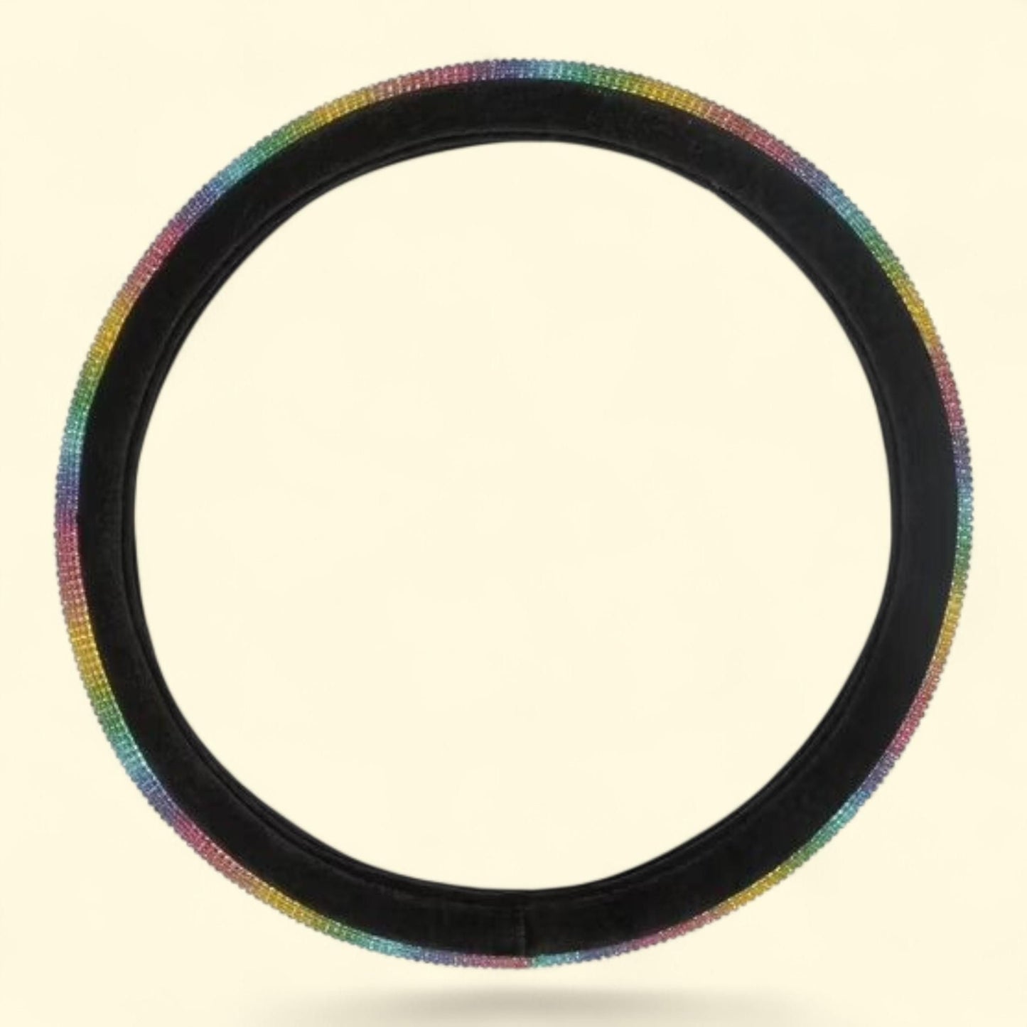 Auto Drive Steering Wheel Cover, Rainbow Diamond Leather, 14.5''-15''