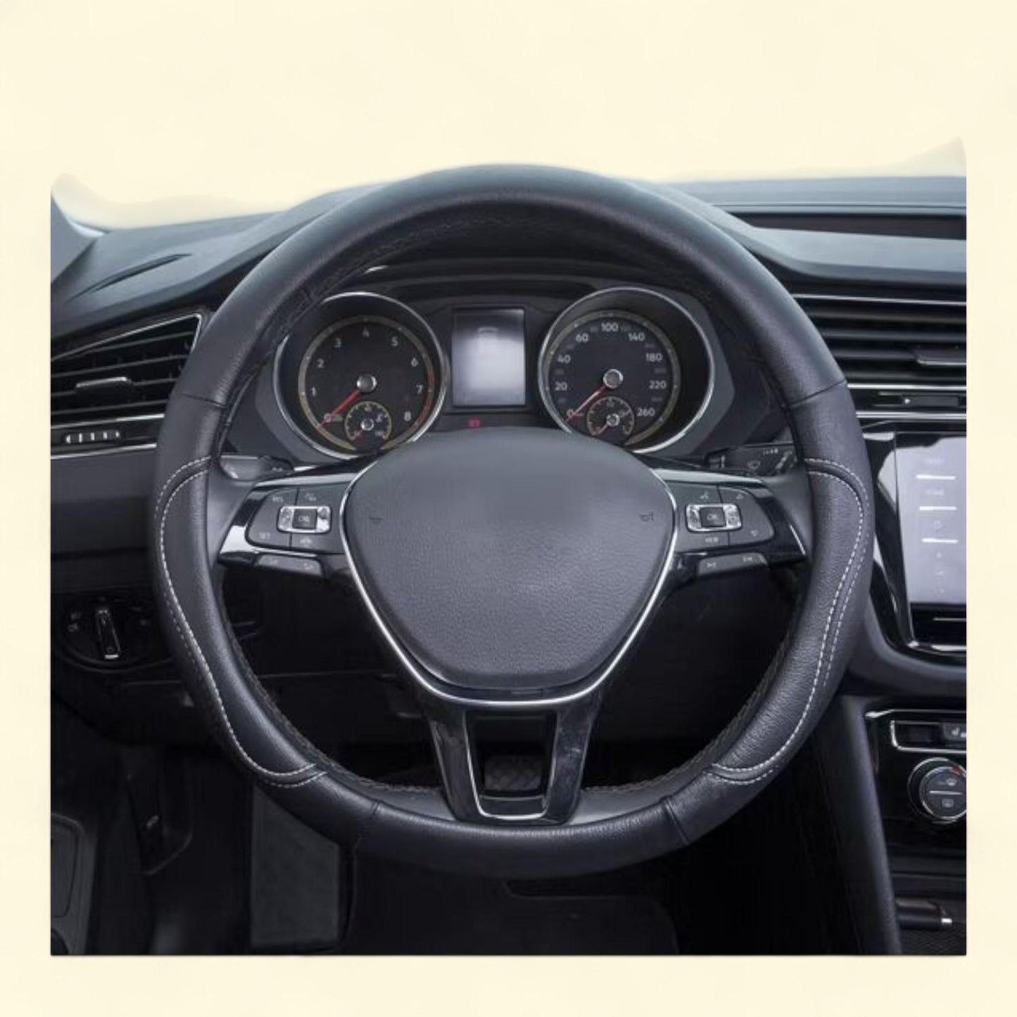 Auto Drive Truck Steering Wheel Cover, Country Black/White, Universal Fit, 0.36kg