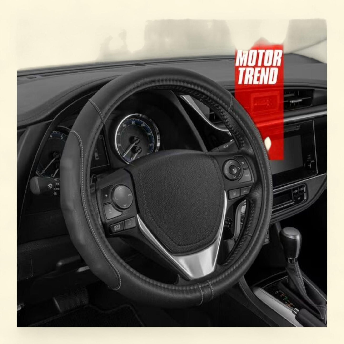 GripDrive Pro Synthetic Leather Car Steering Wheel Cover, 2 Size & Multi Color