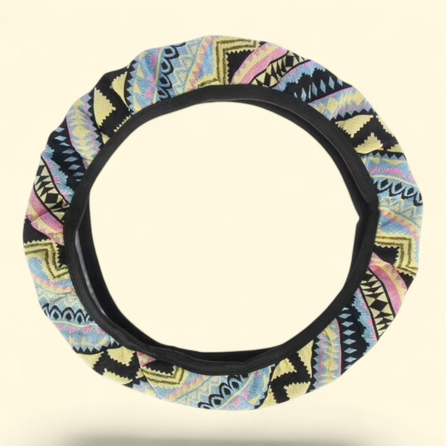 Unique Bargains Steering Wheel Cover, Multicolor Printing Wave Pattern, Car, 1 count