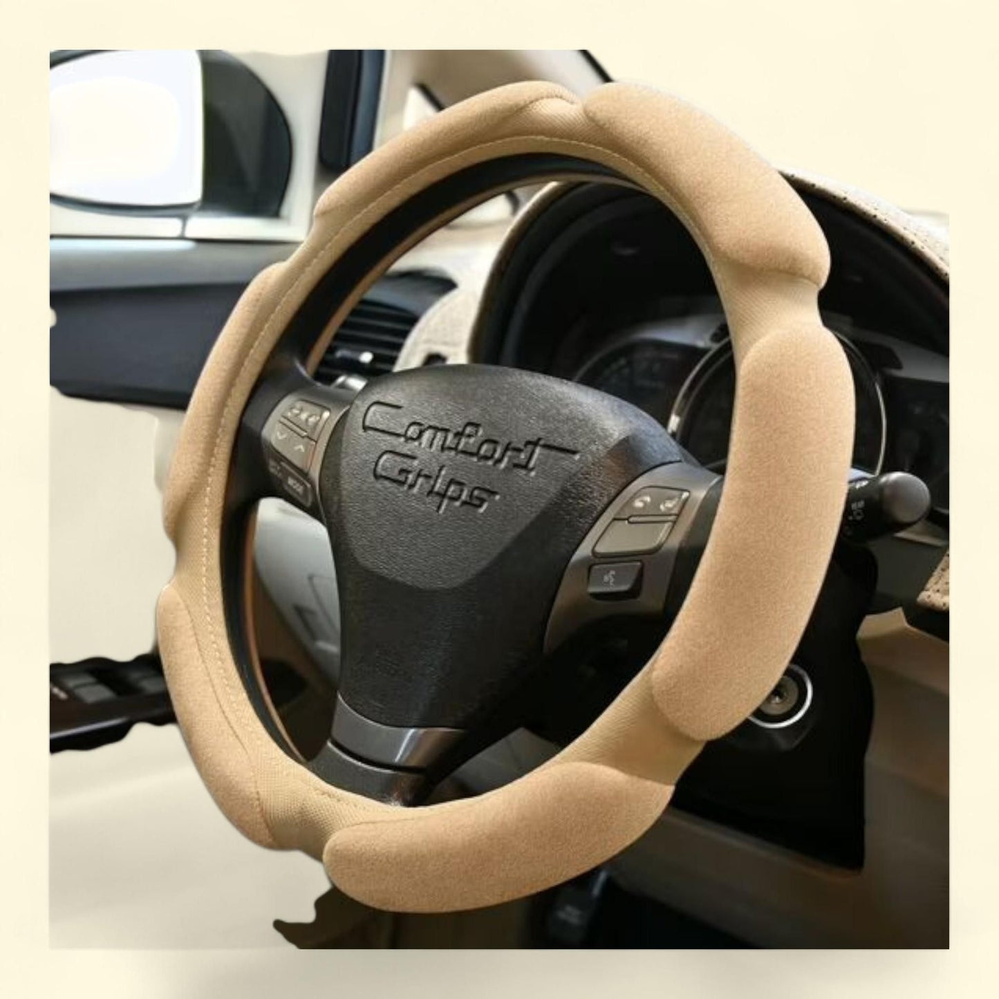 Comfort Grips Steering Wheel Cover, Multi Grip Medium (14.5 - 15.4), Tan