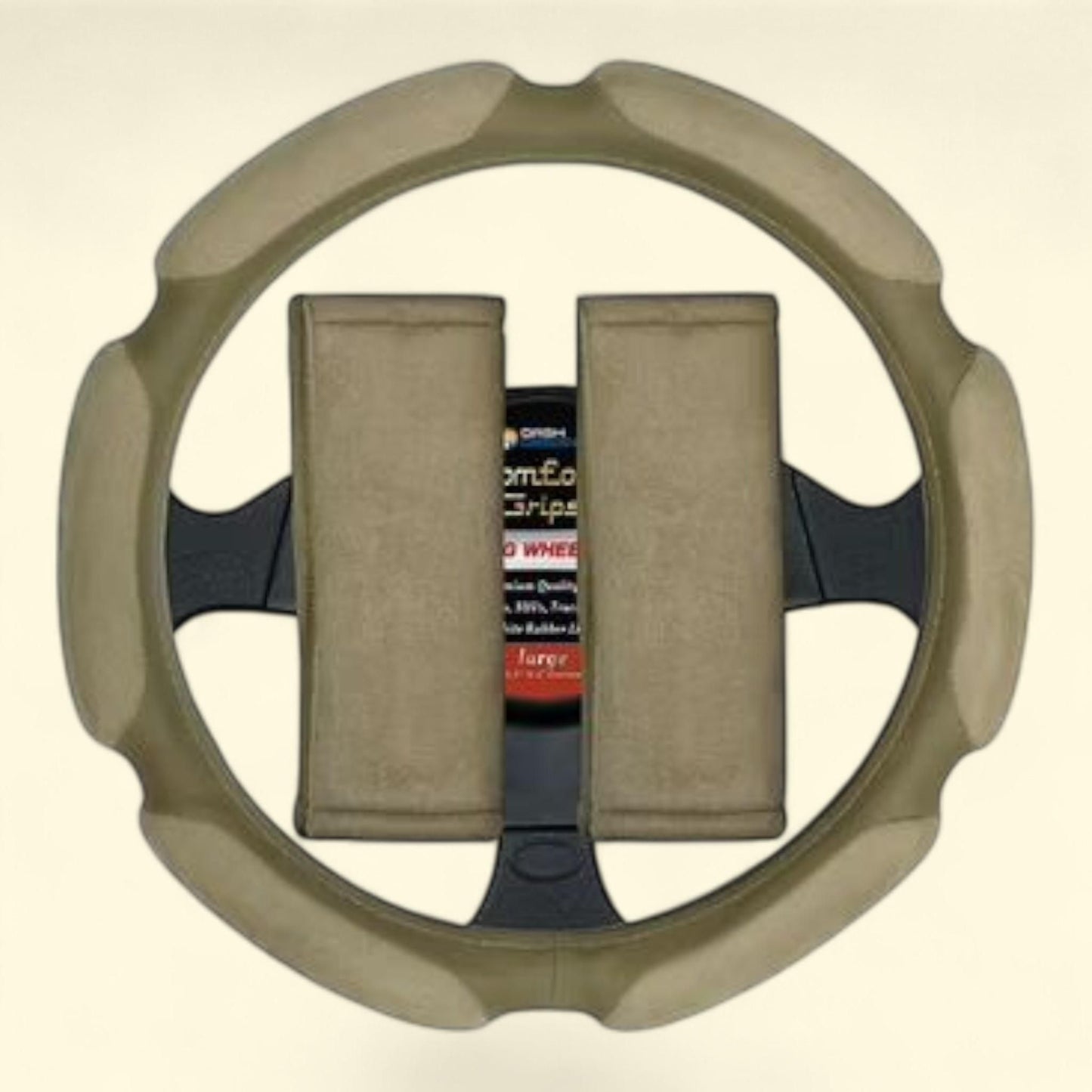 Comfort Grips Steering Wheel Cover/Seat Belt Cushions Combo Pack, S... — authentic US product shipped worldwide by Treatspree