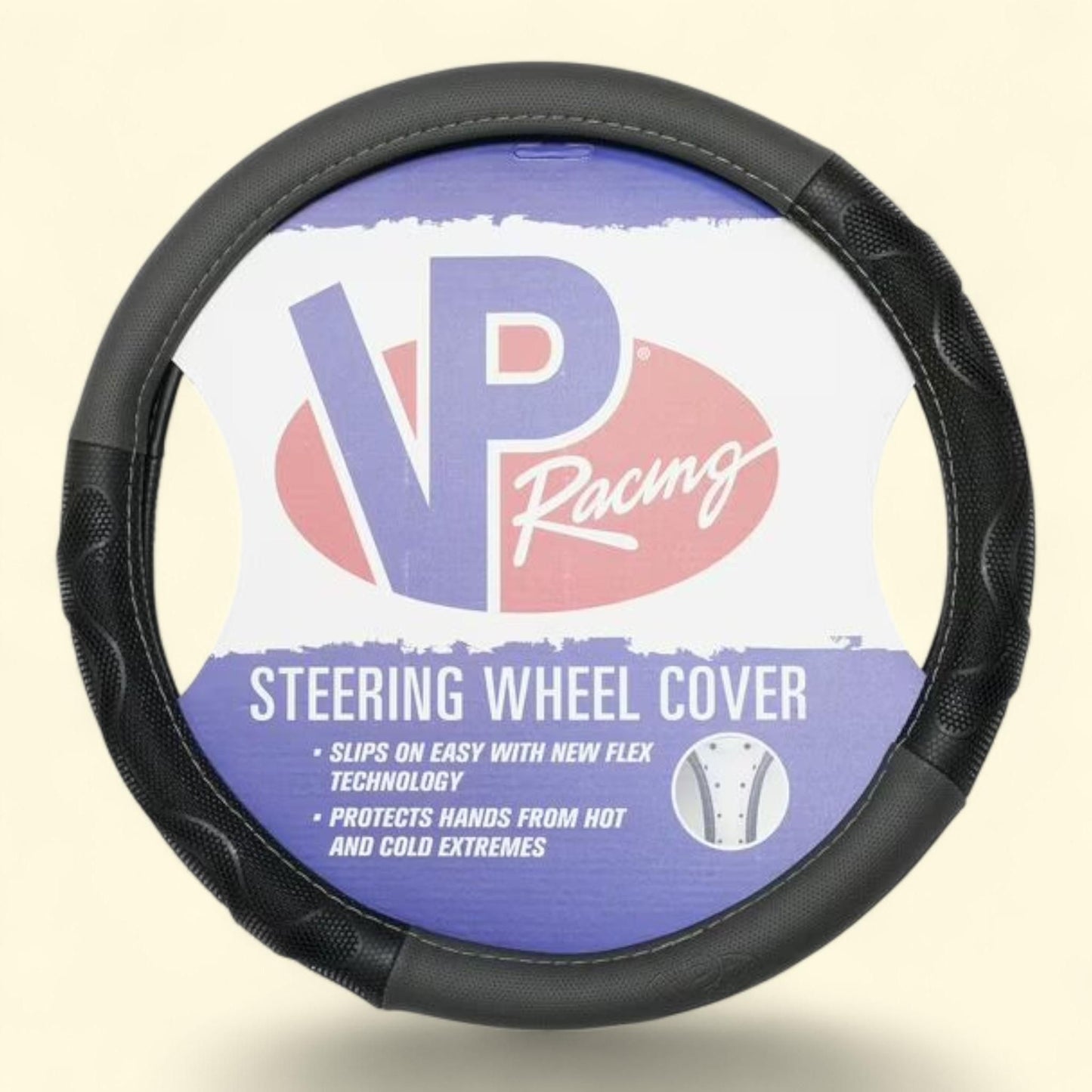 VP Racing Steering Wheel Cover, Honeycomb Grip, Black/Grey, 1 count