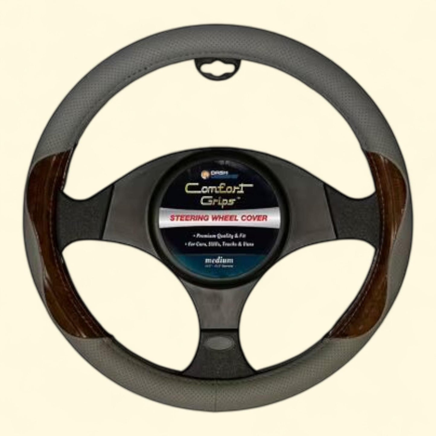 Comfort Grips Steering Wheel Cover, Medium Grey, 1 count