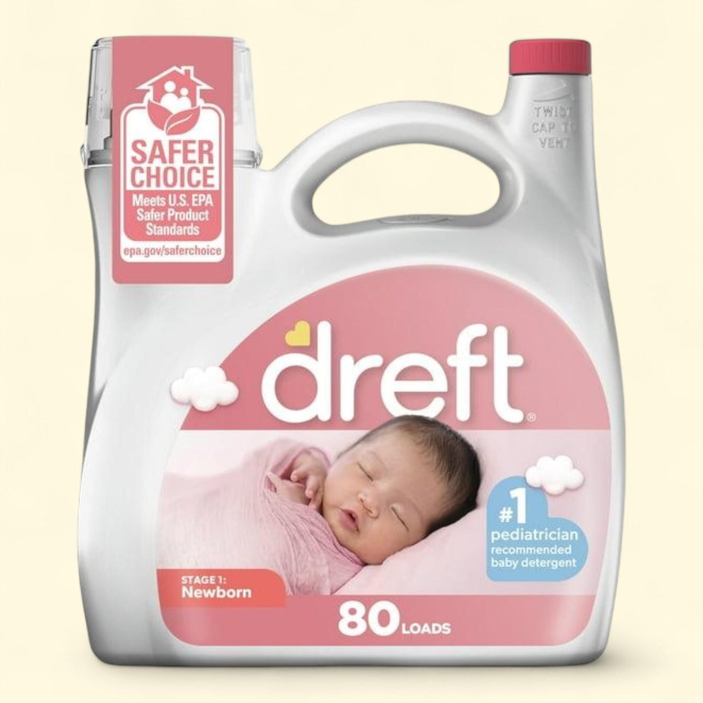 Dreft Newborn Baby Liquid Laundry Detergent, 105 fl oz