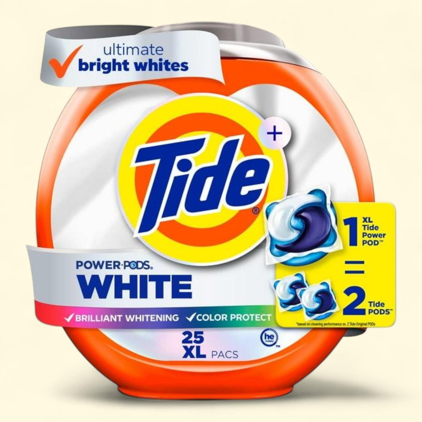 Tide Power PODS White Laundry Detergent Pacs, 25 Count