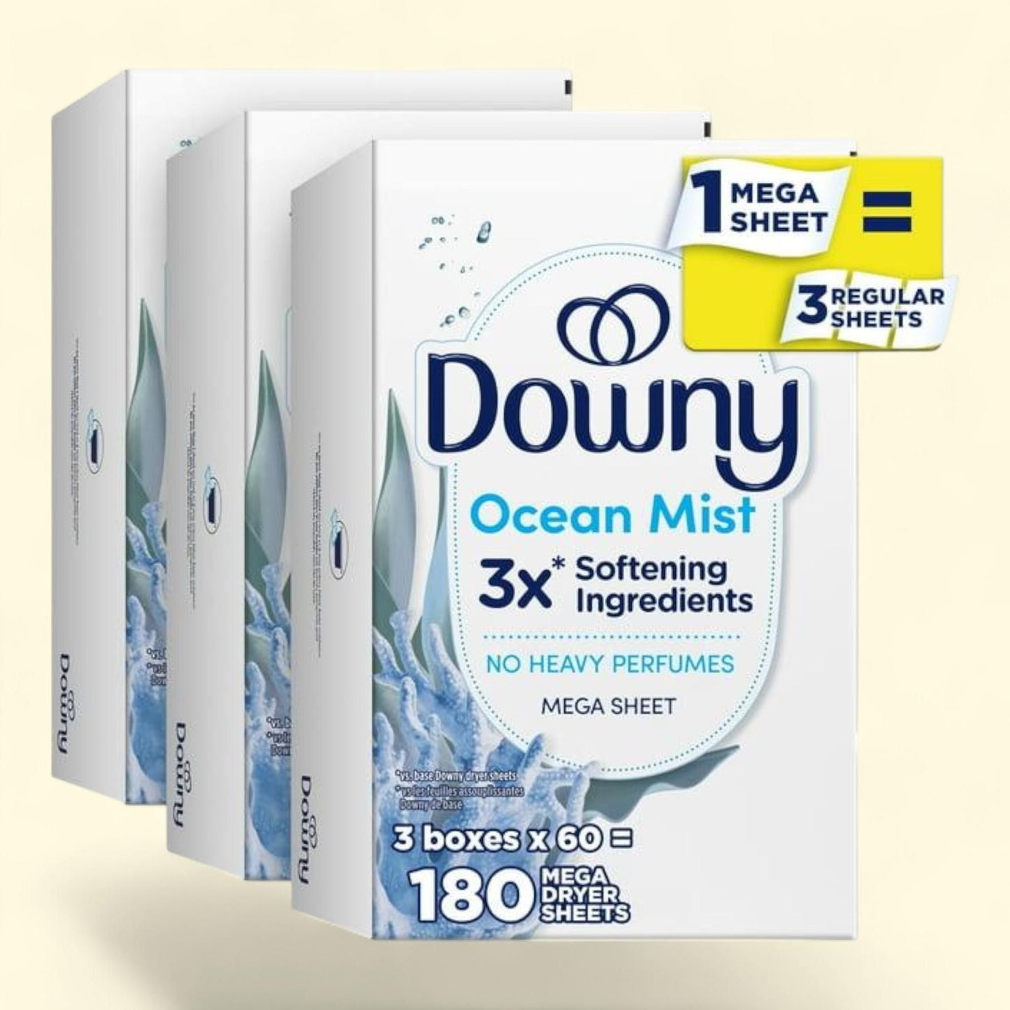 Downy Light Mega Fabric Softener Dryer Sheets, 180 Count