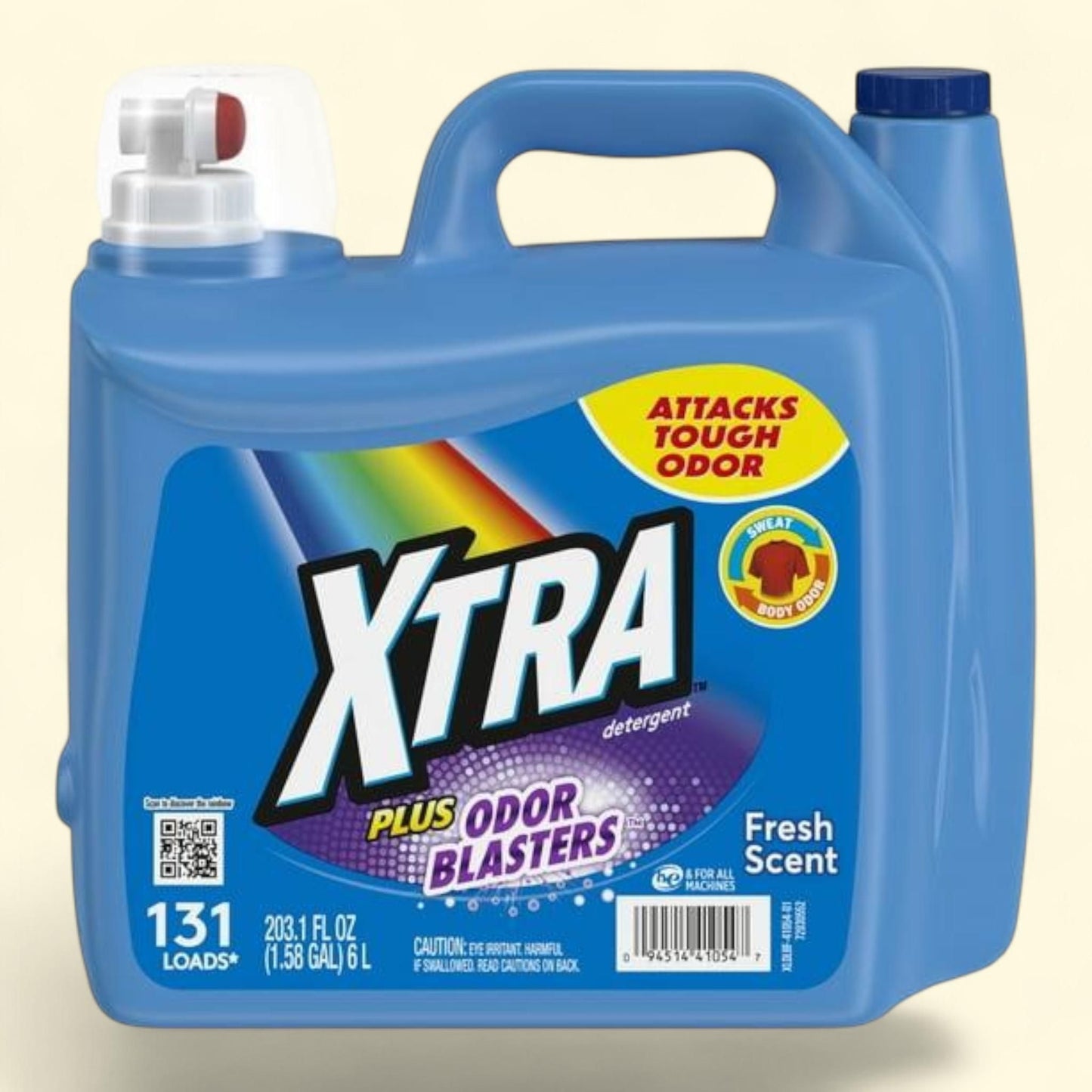 XTRA Laundry Detergent Liquid Plus Odor Blasters, 203.1 Fl Oz